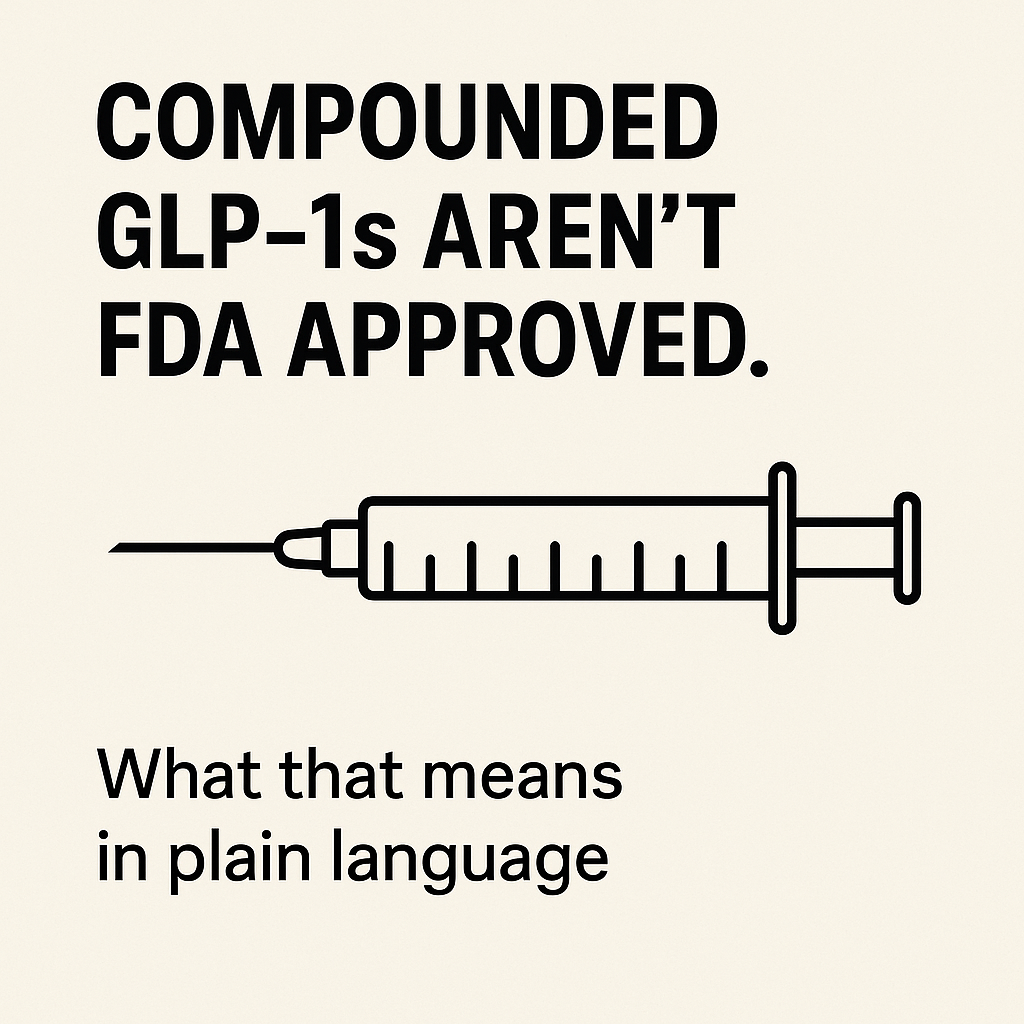 Compounded GLP-1s Aren’t FDA Approved.” What That Really Means (And Why It’s Not Automatically a Bad Thing)