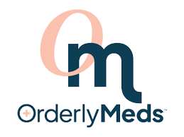 OrderlyMeds logo with stylized letters 'o' and 'm' and the company name below