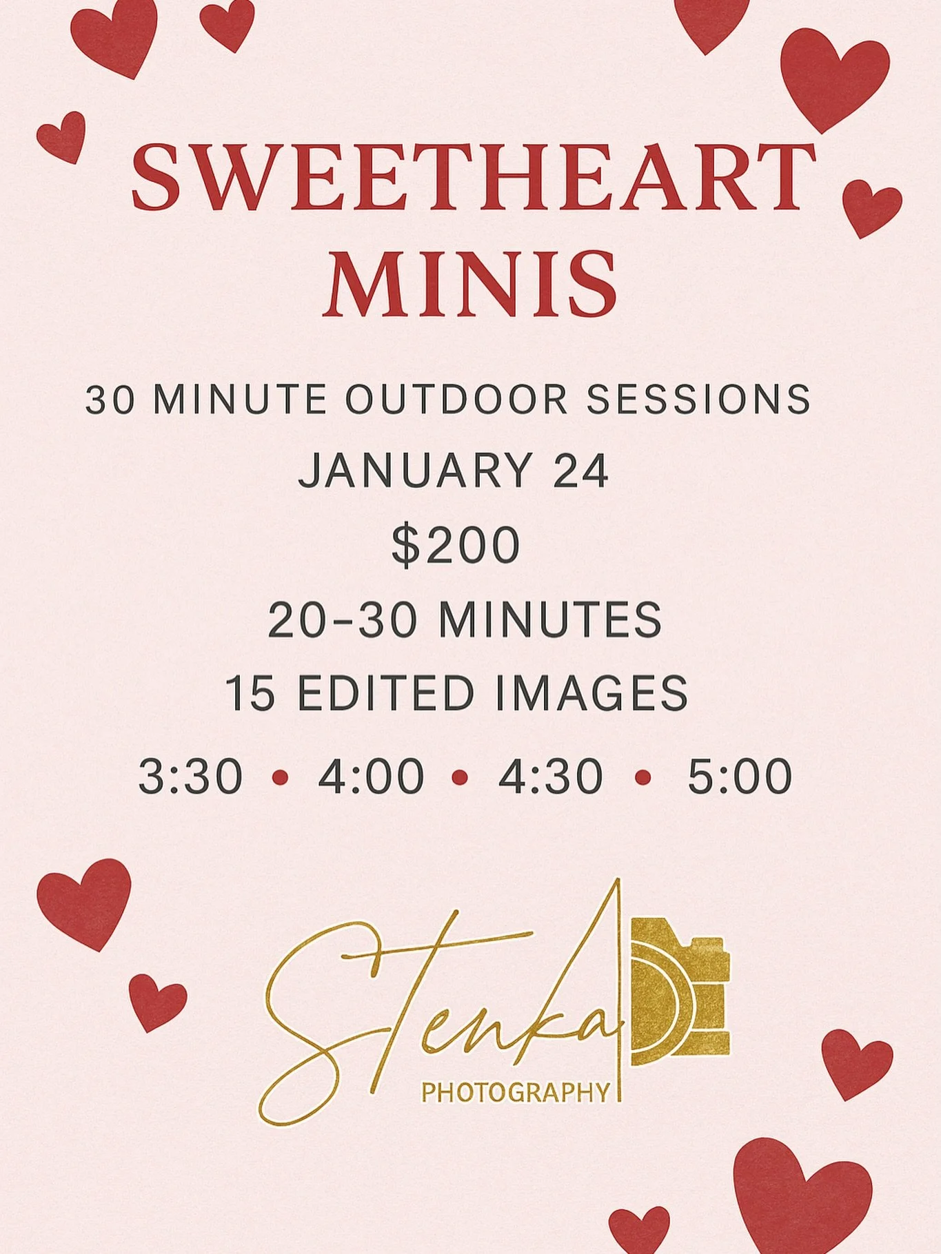 Love is in the air&hellip; and in front of my camera 💛
Sweetheart Minis are HERE! Come snuggle up, laugh, and capture the magic you two share before Valentine&rsquo;s Day arrives.

📅 January 24
⏱️ 20&ndash;30 minutes
📸 15 edited images
✨ Limited s