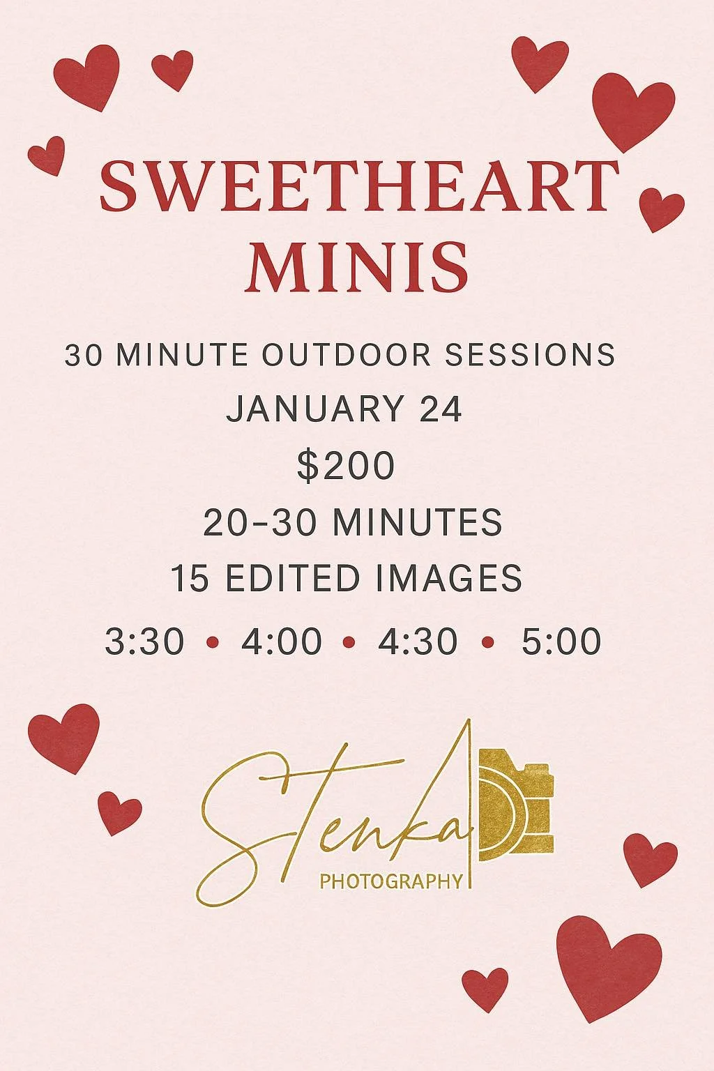 Love is in the air&hellip; and in front of my camera 💛
Sweetheart Minis are HERE! Come snuggle up, laugh, and capture the magic you two share before Valentine&rsquo;s Day arrives.

📅 January 24
⏱️ 20&ndash;30 minutes
📸 15 edited images
✨ Limited s