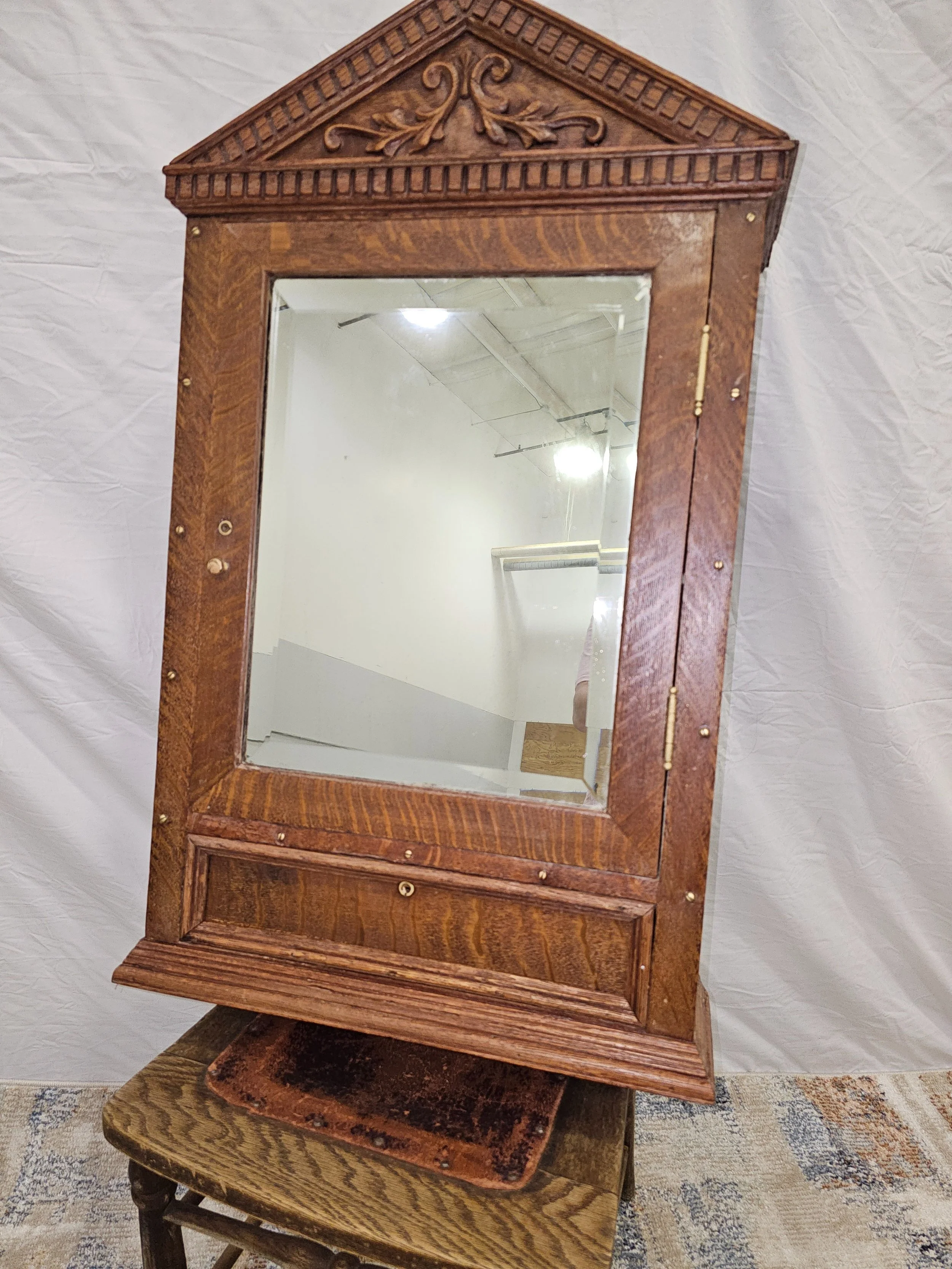 Antique medicine cabinet refinished in Ladysmith Wisconsin Northern Wisconsin