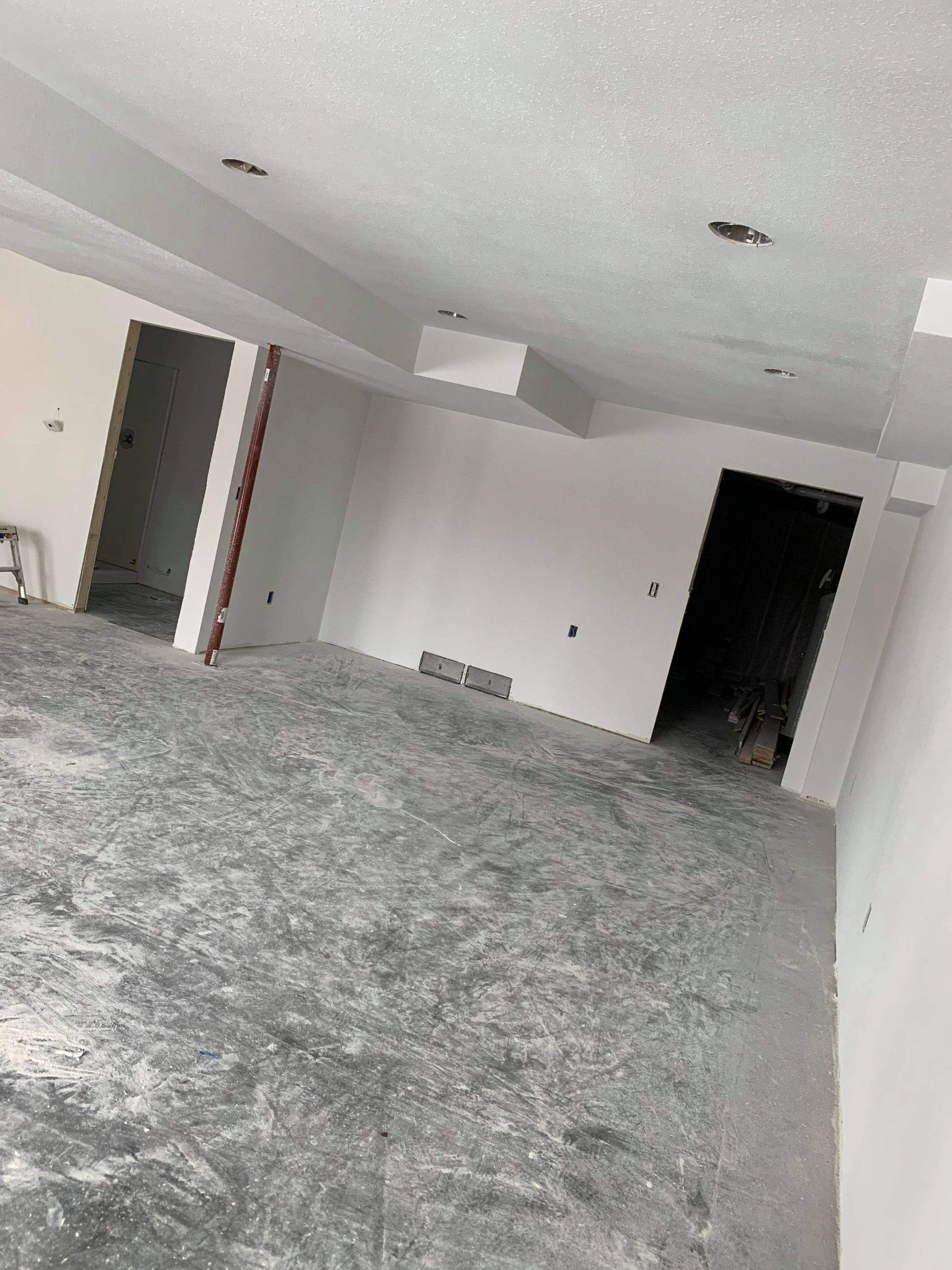 New construction drywall finishing by Barefoot Painter LLC in Augusta, Wisconsin