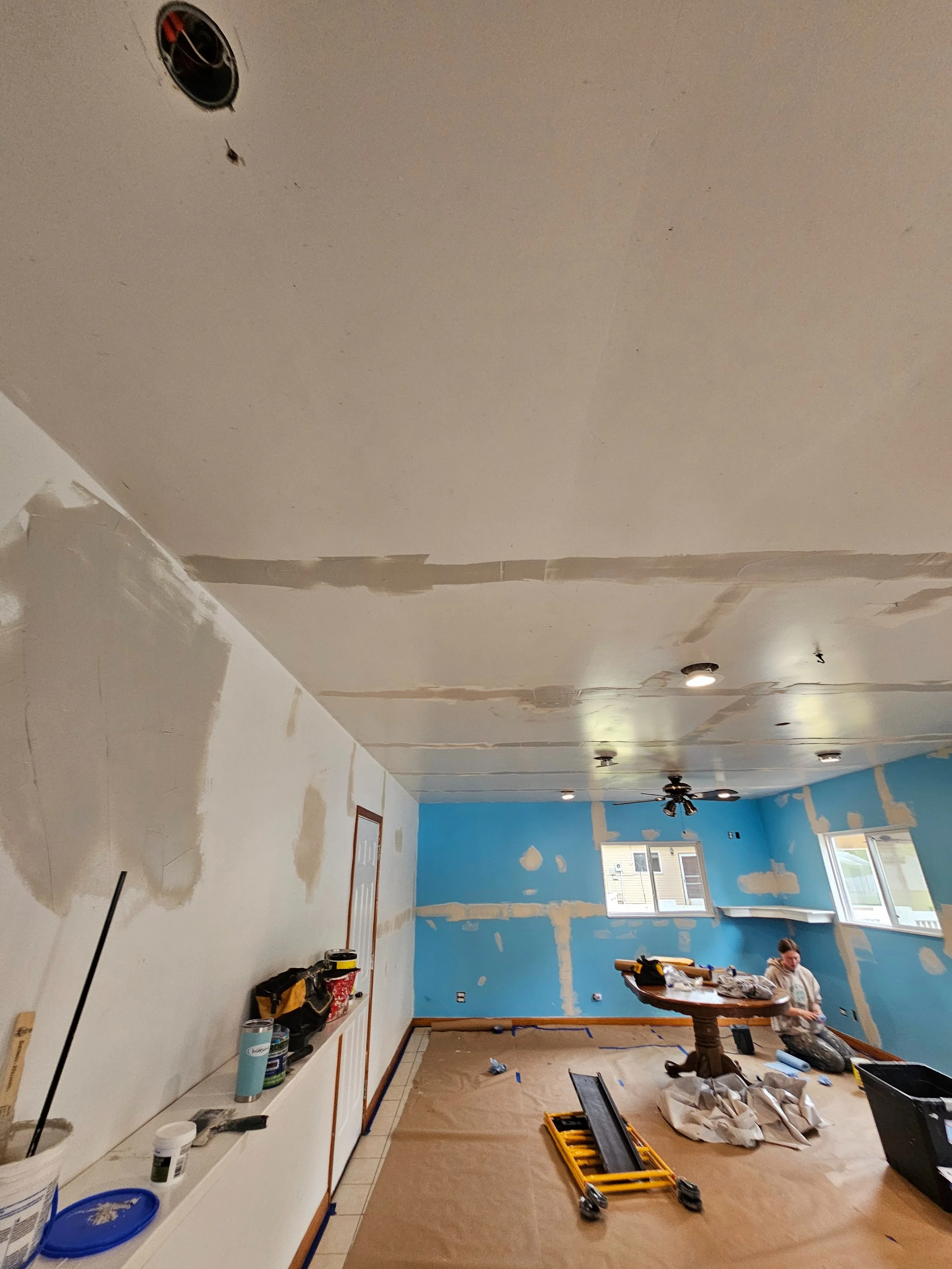 Drywall repair from water damage and moisture buildup in Holcombe Wisconsin vacation rental