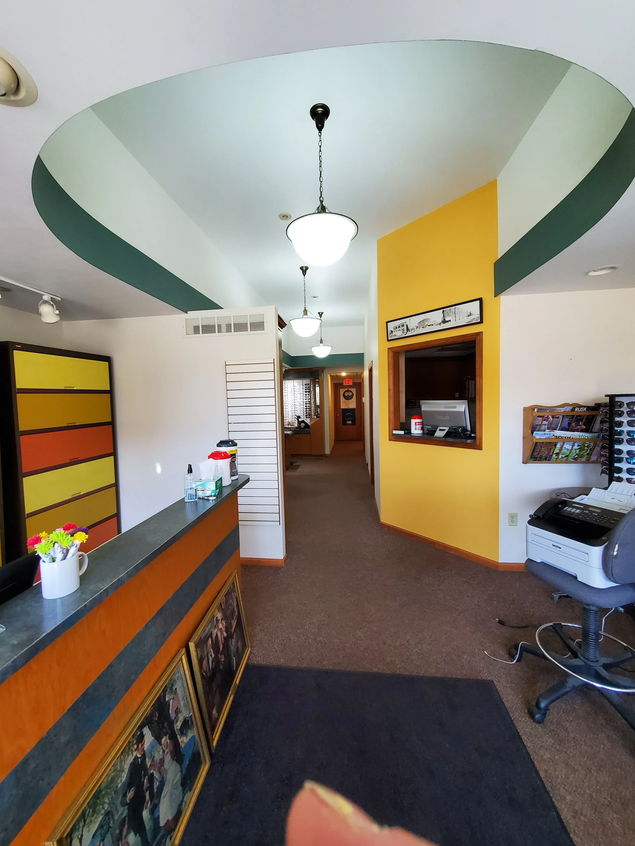 Painting of the interior of an eye care clinic in Northern Wisconsin