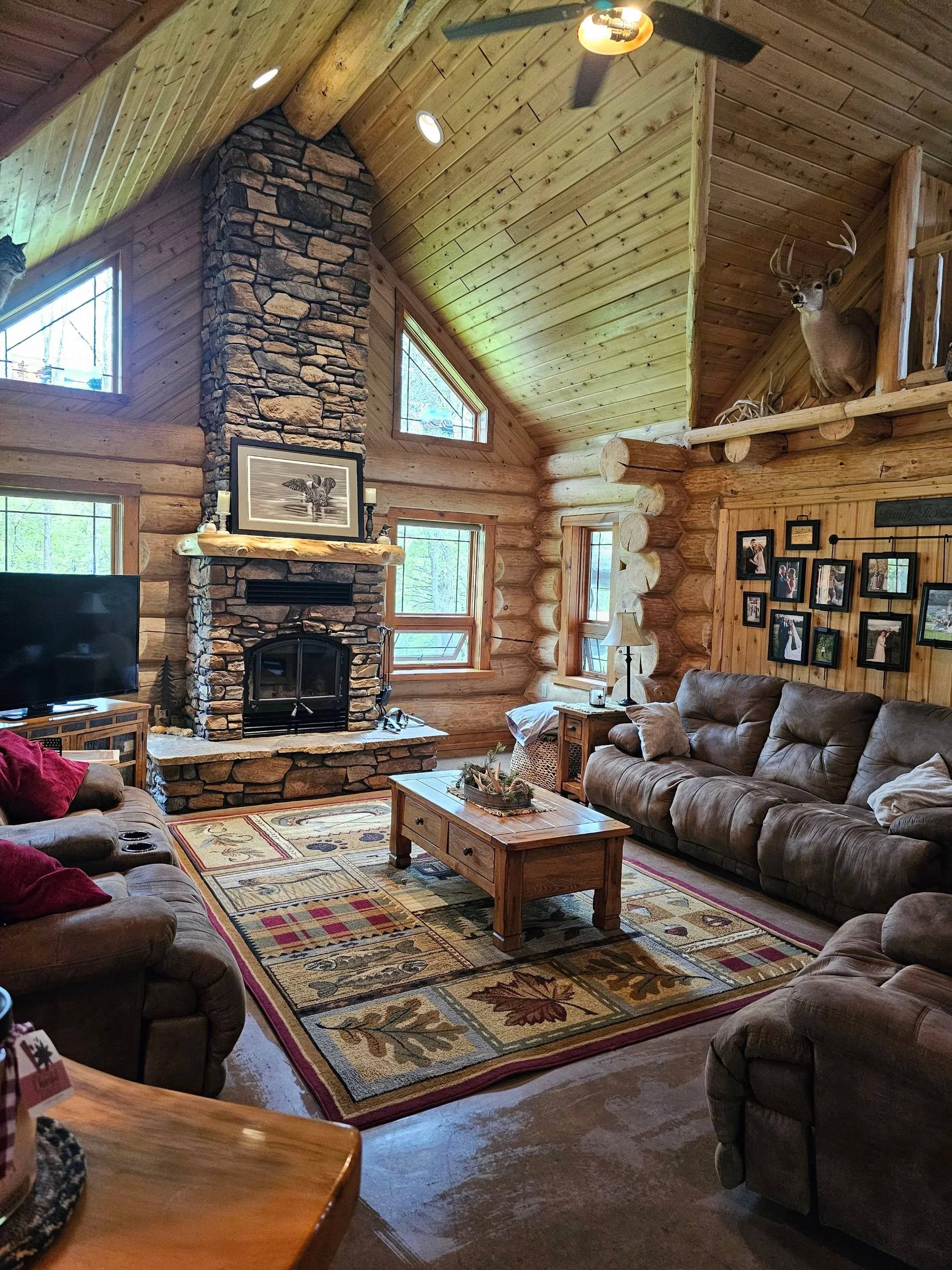 Log home deep cleaned by Barefoot Painter LLC in Rusk County Wisconsin