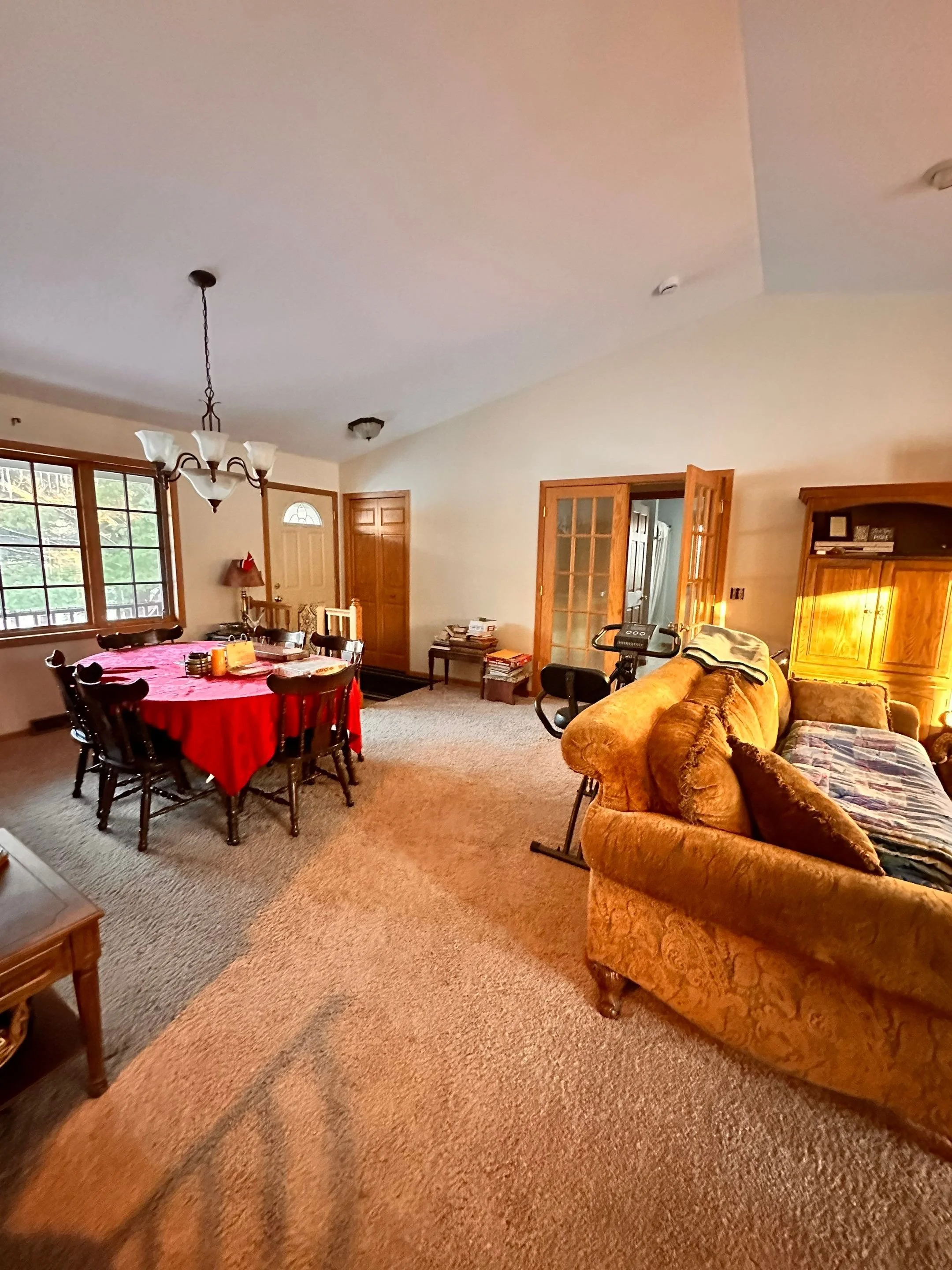 Freshly painted living room walls and ceiling in Spooner, Wisconsin