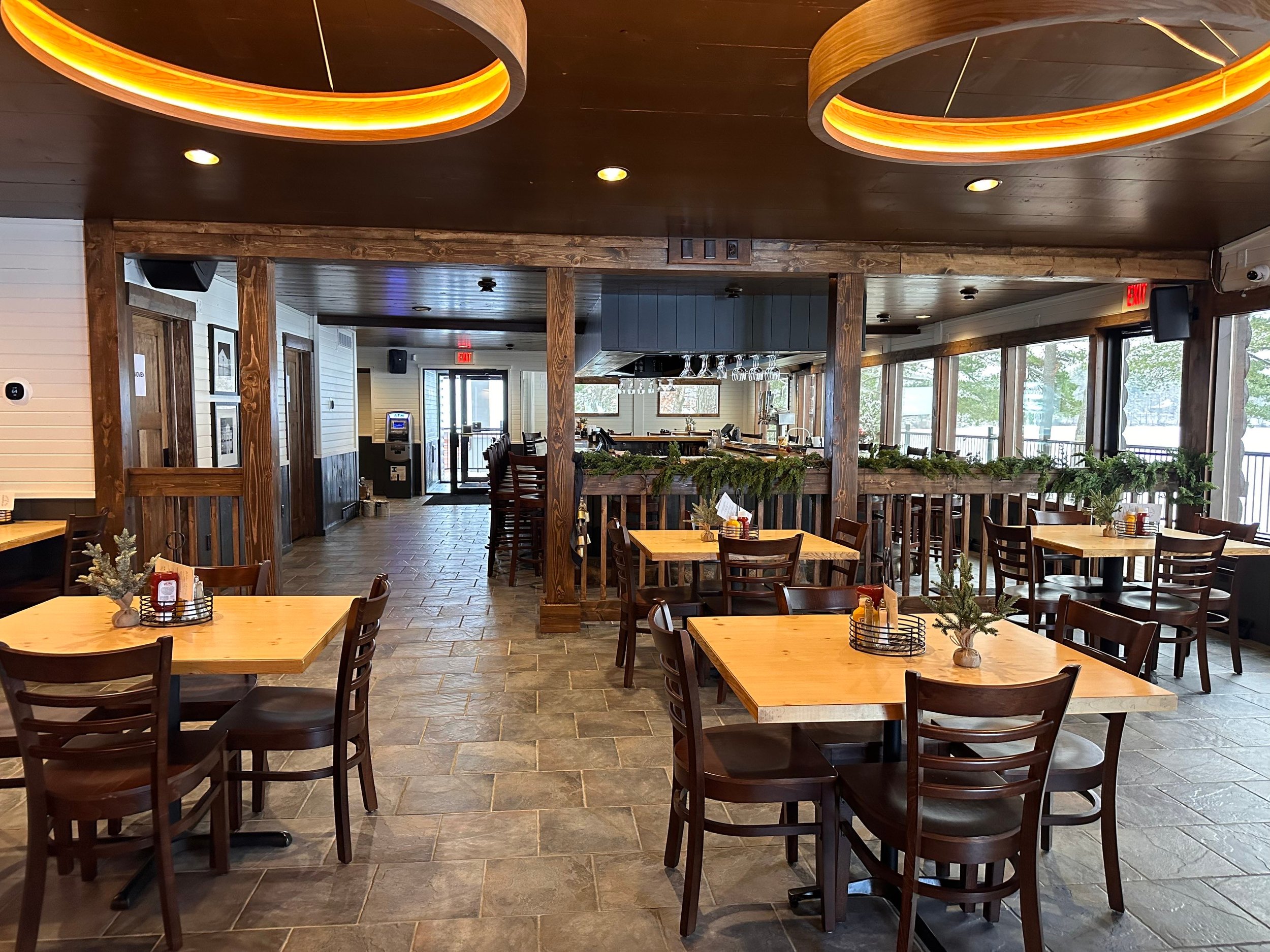 Commercial restaurant painting, staining & refinishing completed by Barefoot Painter LLC in Washburn County, Northern Wisconsin