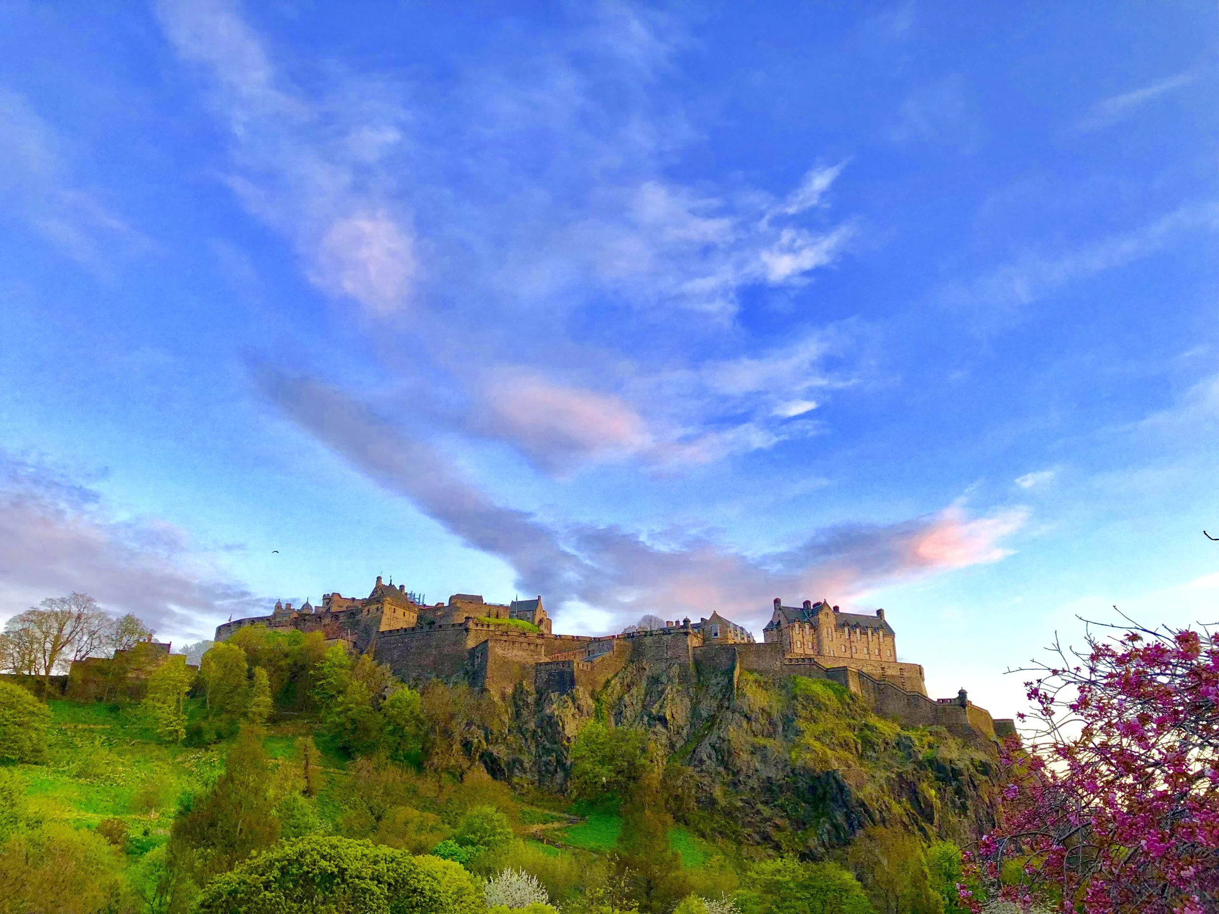 Edinburgh Castle at sunset.