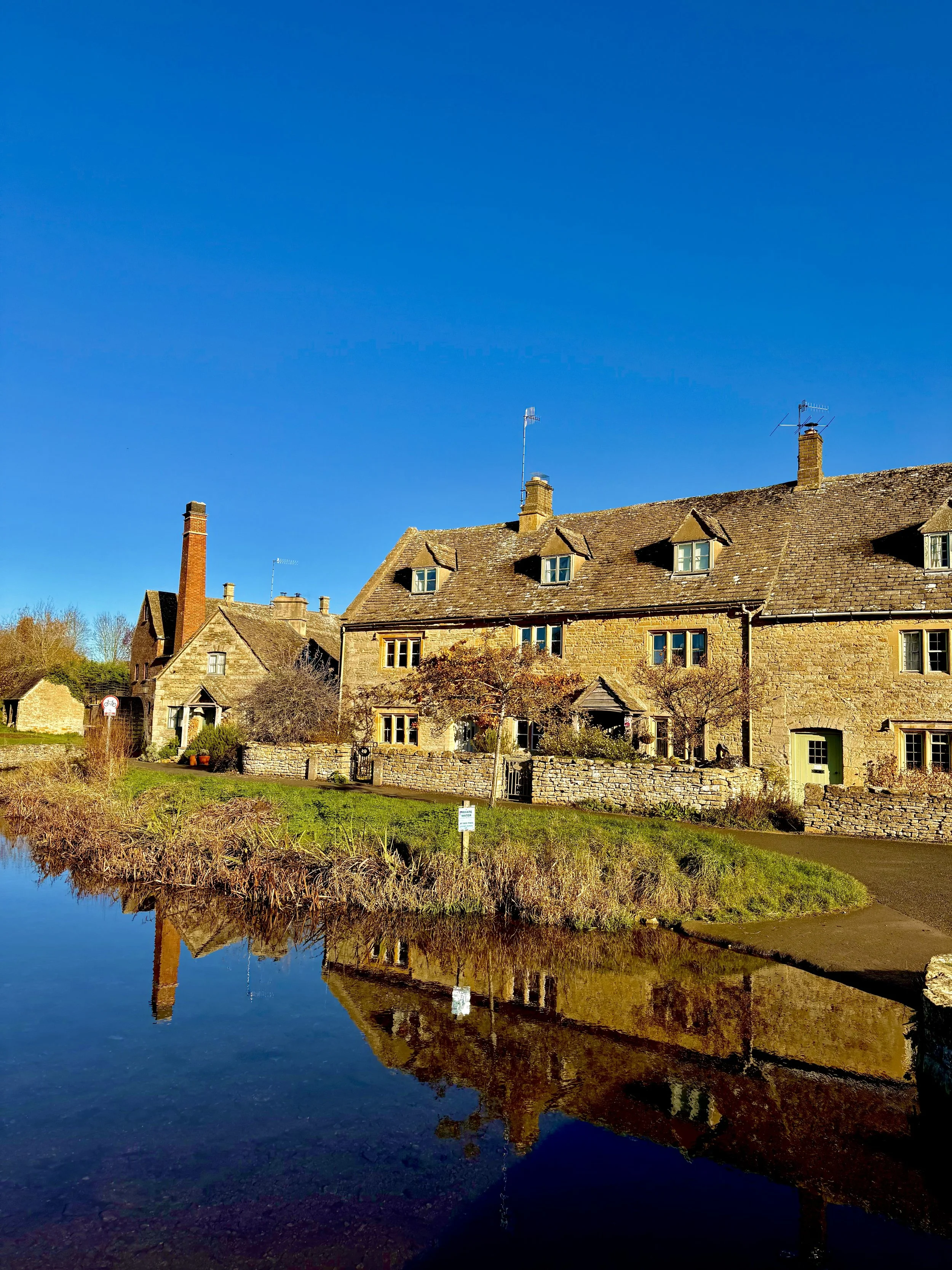 Lower Slaughter reflection in the Cotswolds.