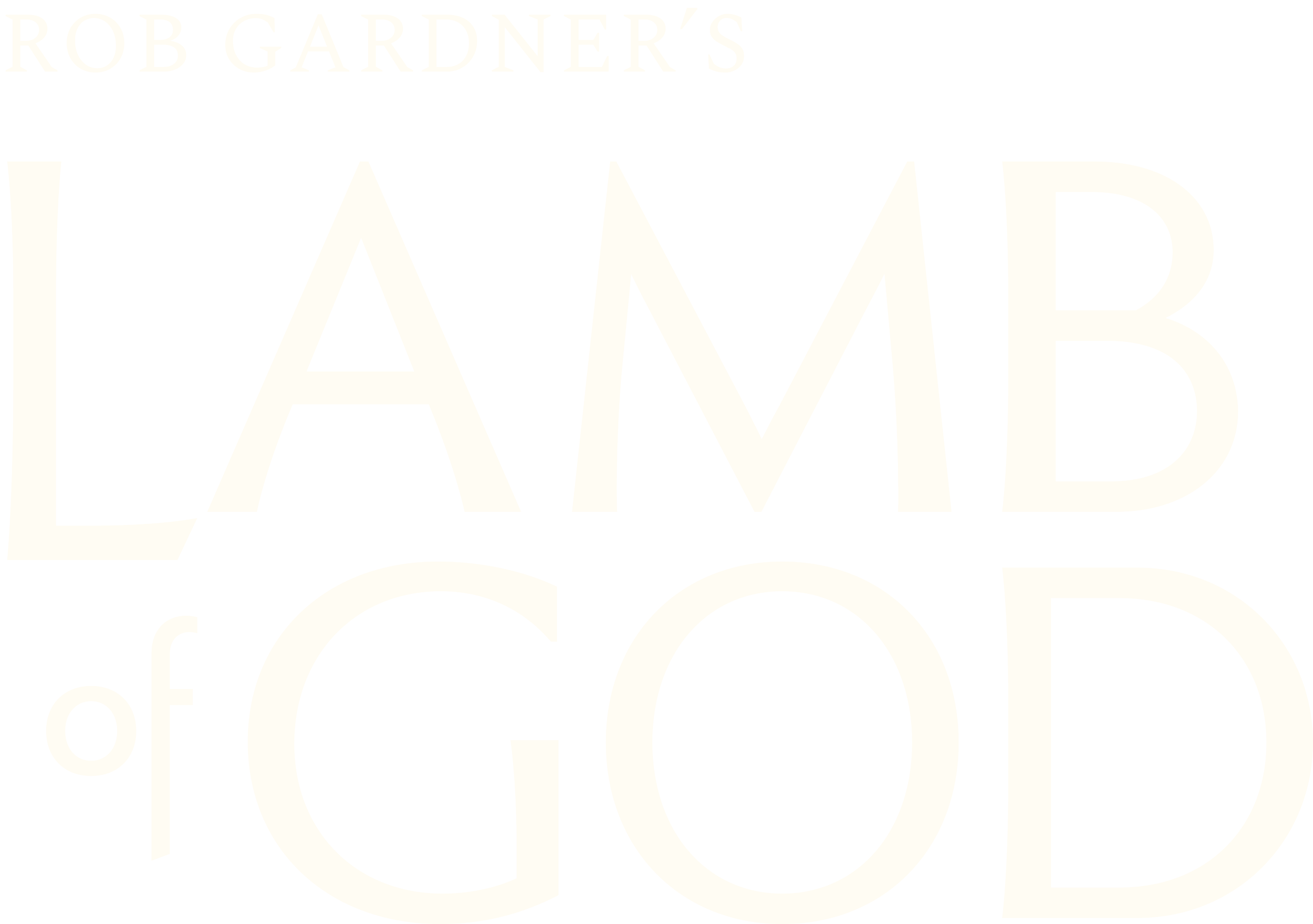 Rob Gardner's 'Lamb of God' logo with black background and white text.