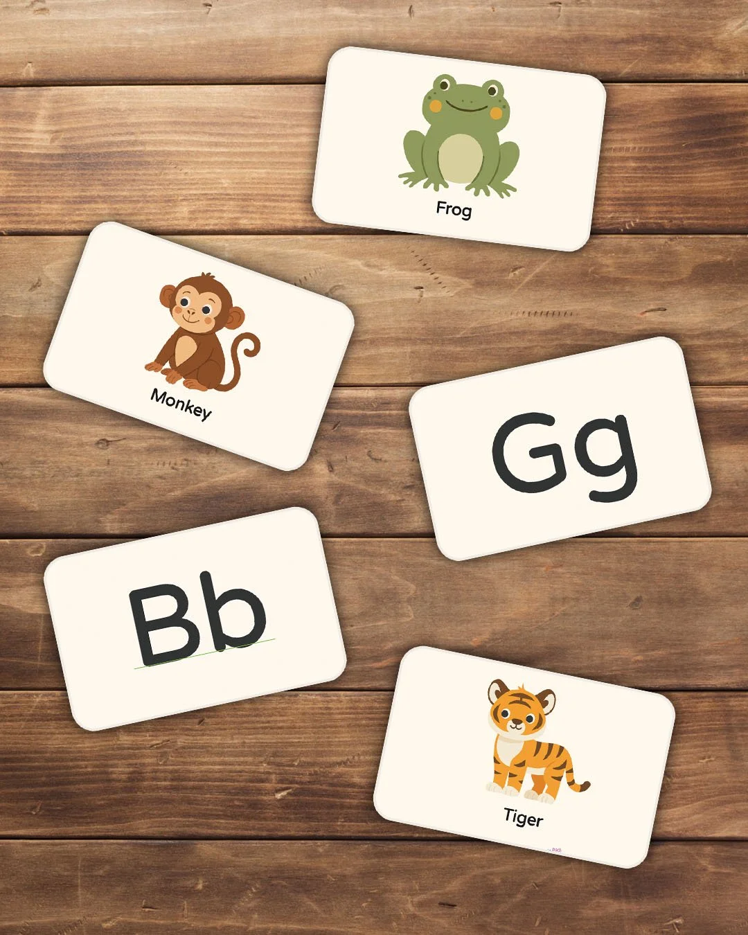 Cozy alphabet flash cards
