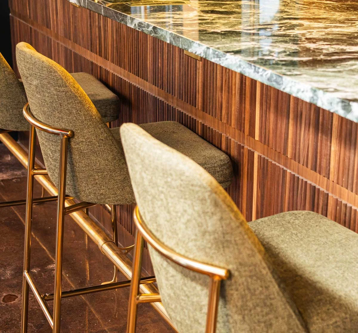 Aesthetic bar seating at Georgie's Midland, TX