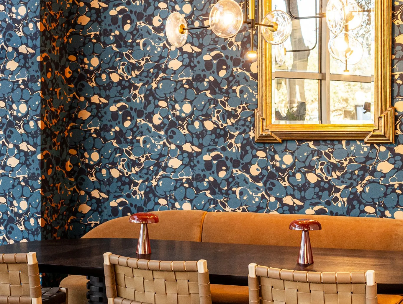 Interior dining room bar and lounge seating Georgie's Place Downtown Midland restaurant