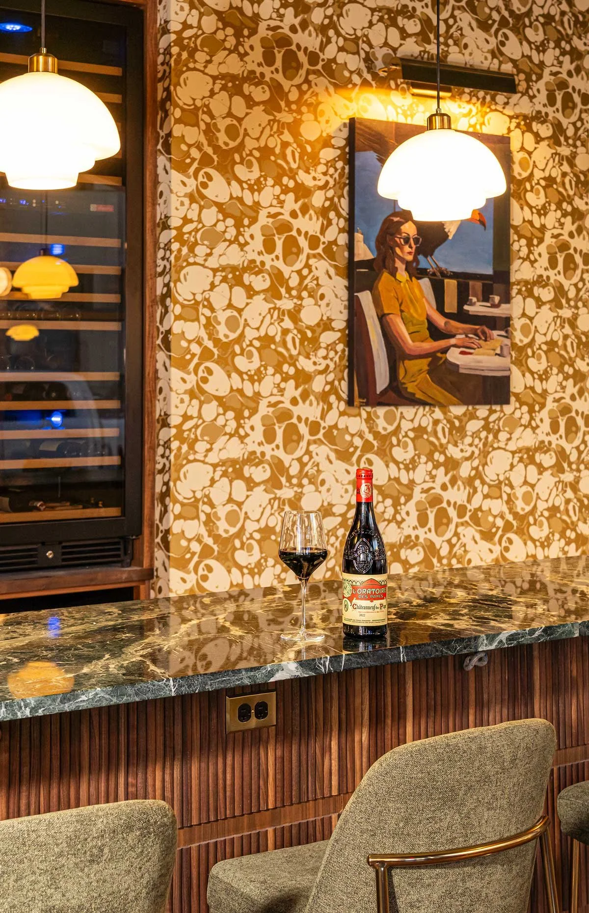 Wine service at Georgie's Place European restaurant Midland Texas