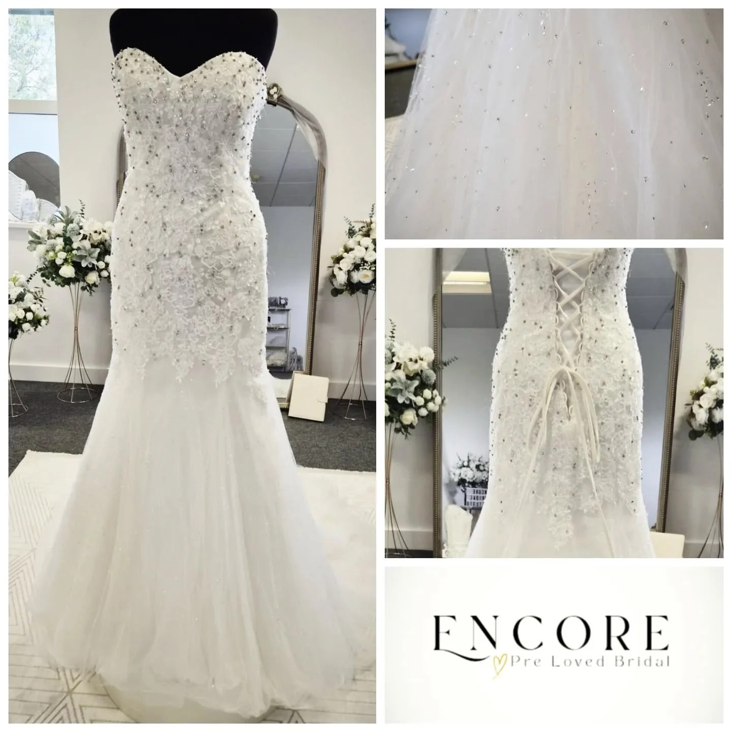 Fitted sparkle with a sweetheart neckline and corset back. This dress is for the baddies 💋
Designer: Sophia Tolli
Condition: Excellent
High street size: 10
Price: &pound;595