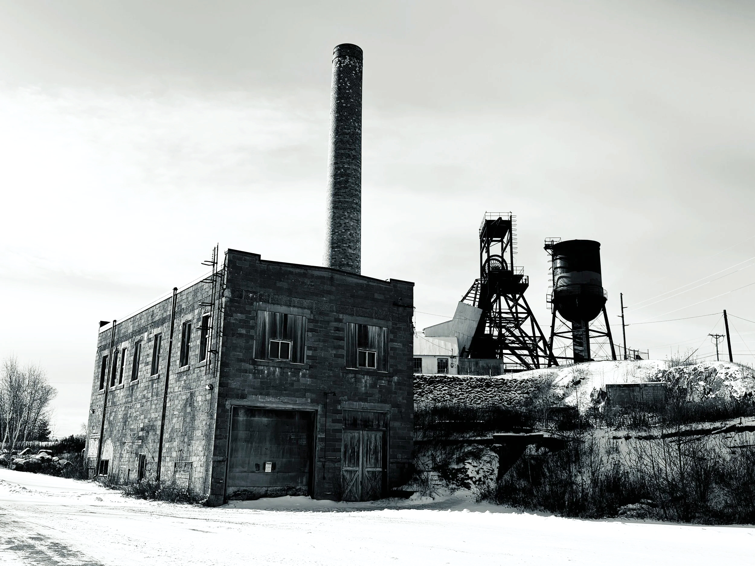 black and white photo of captain's dry and head frame