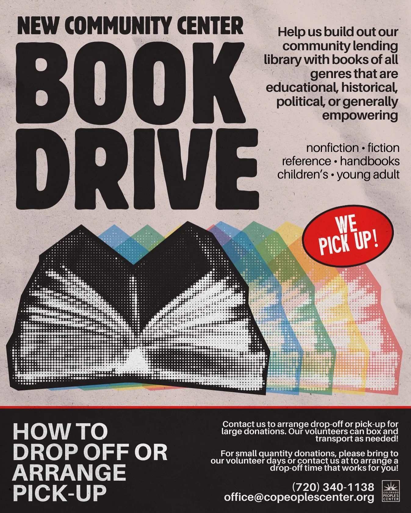 Help us build out our lending library! 🌟 Have books that you would love for others to read?

We are seeking books of all genres that are broadly educational, historical, political, and/or generally empowering. Fiction, nonfiction, young adult, child