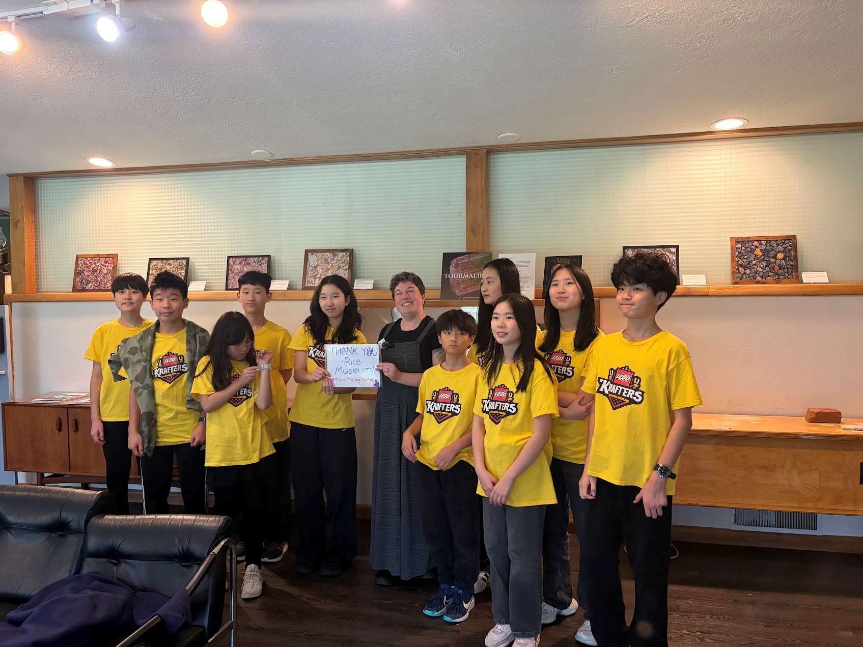 Lego Krafters team with Angela Piller, Collections Manager