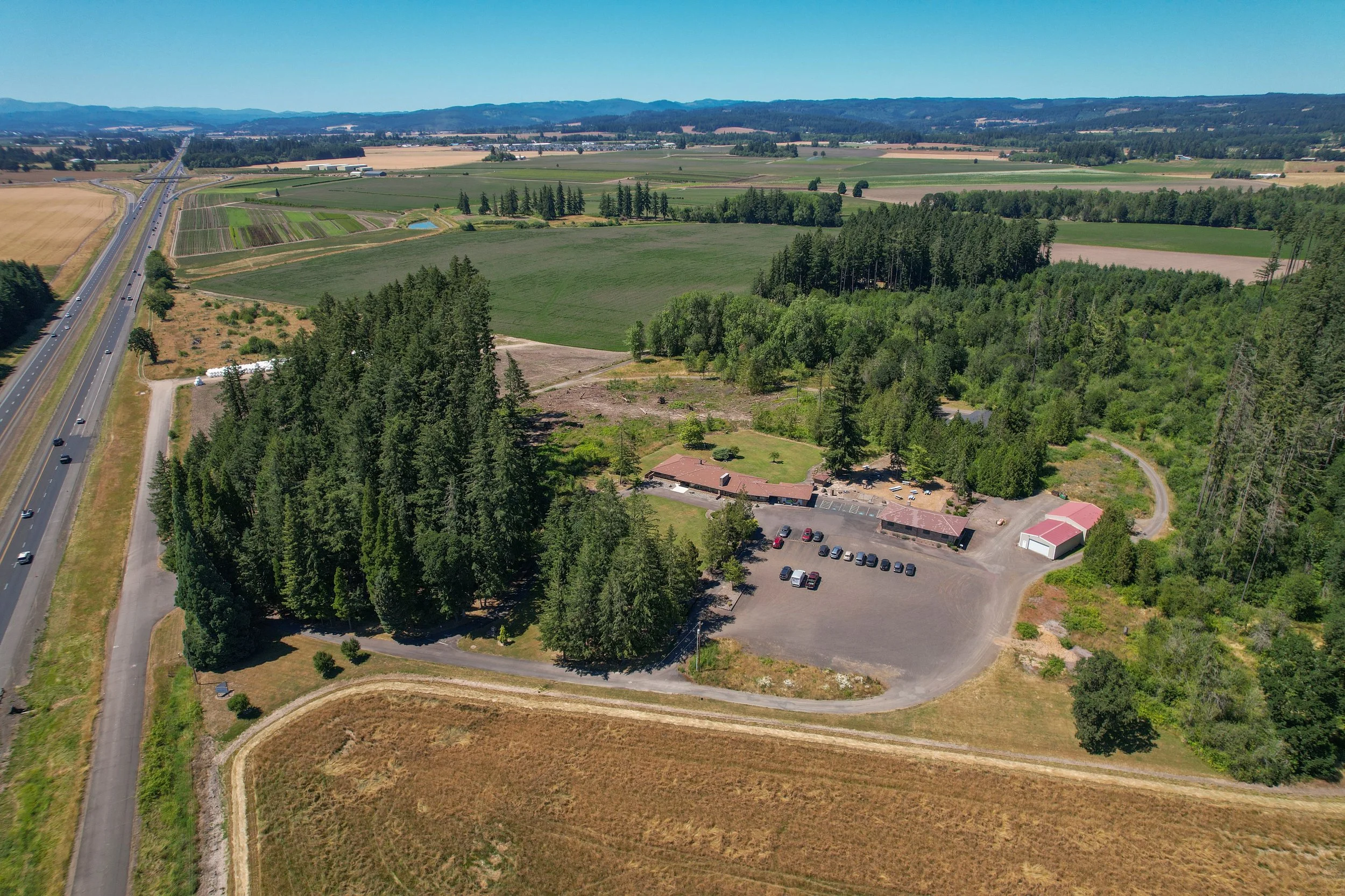 Ariel drone image of the Rice Museum from above