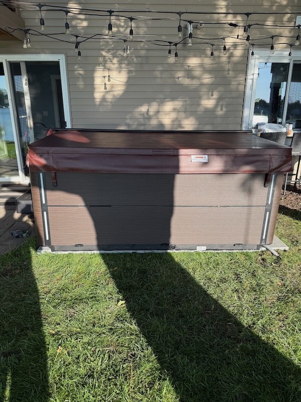 Spa Install Backyard with Lighting
