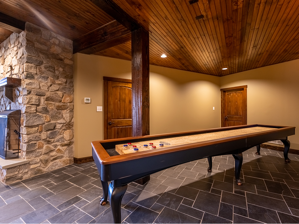 Indoor game room for Olhausen Shuffleboards.