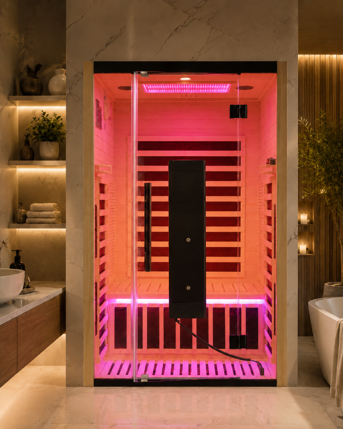 Indoor Infrared sauna with led lighting