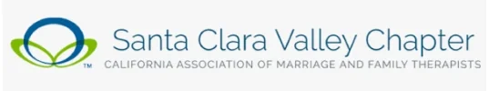 A badge with "Santa Clara Valley Chapter: California Association of Marriage and Family Therapists".