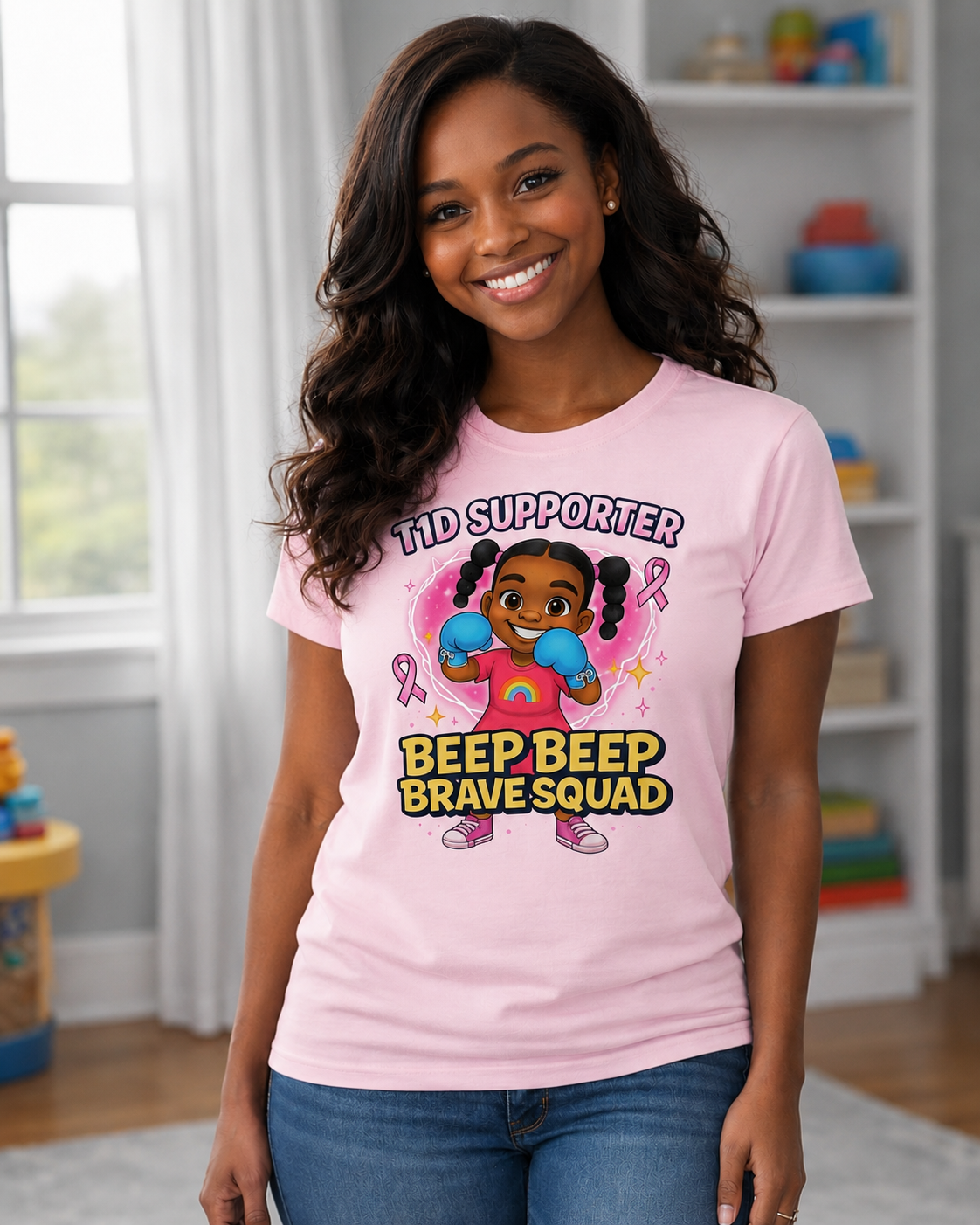 Mom in T1D Supporter Shirt.png