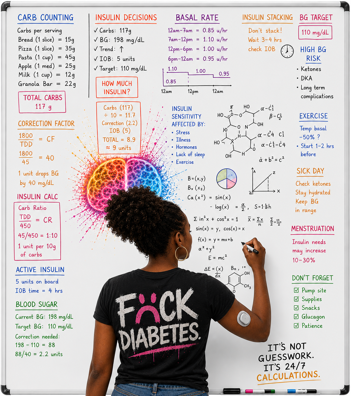 Beautiful Mind T1D Caluclations BLACK GIRL NO BACKGROUND WHITEBOARD.png