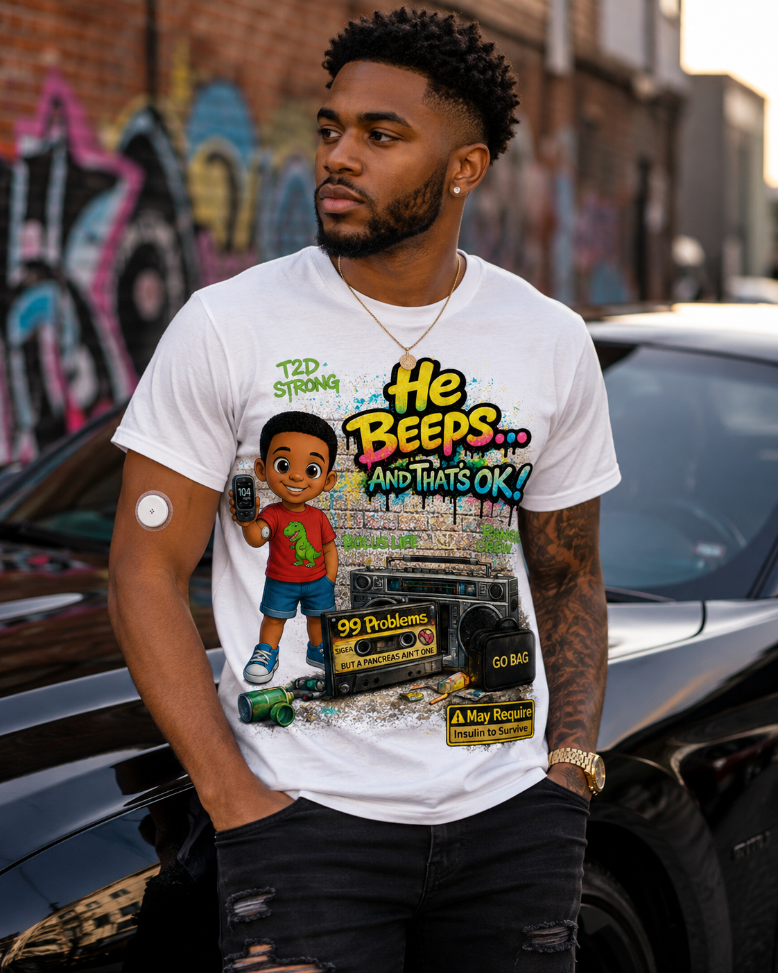 He Beeps… And That’s OK!” Type 2 Diabetes T-Shirt