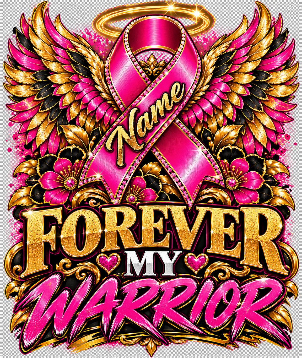 Forever My Warrior – Personalized Breast Cancer Memorial Tee