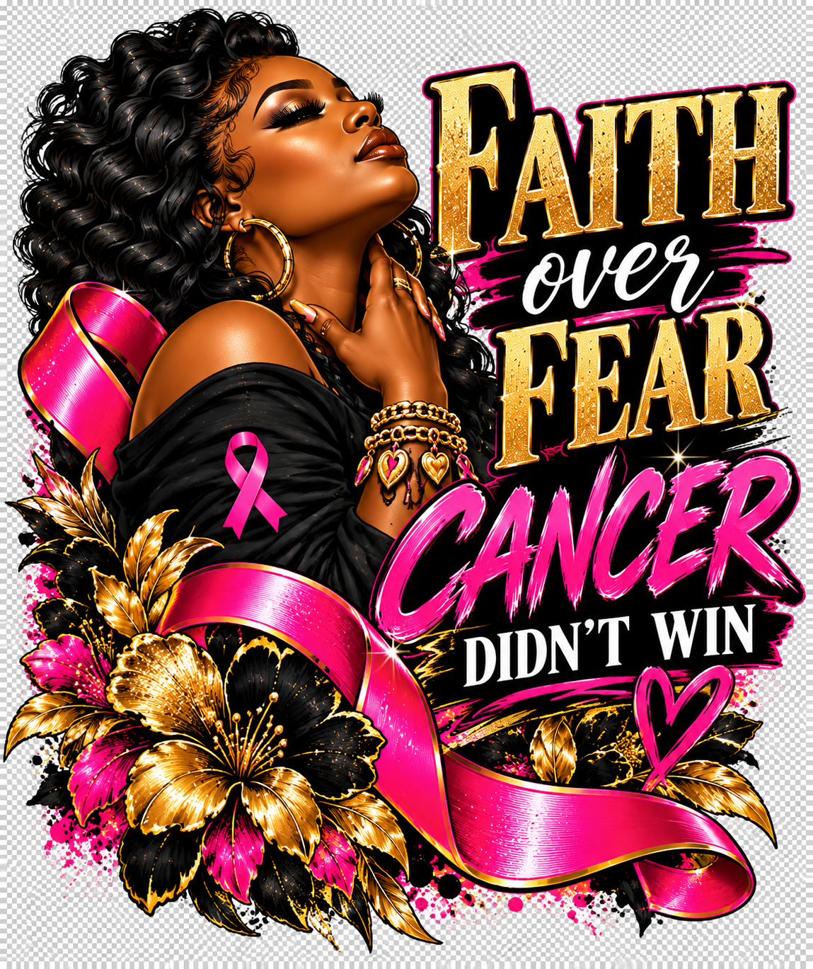 Faith Over Fear – Cancer Didn't Win Breast Cancer Awareness Tee
