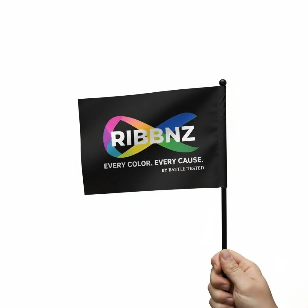 RIBBNZ Awareness Hand Flag