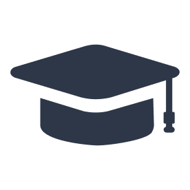 Graphic of a black graduation cap with a tassel.