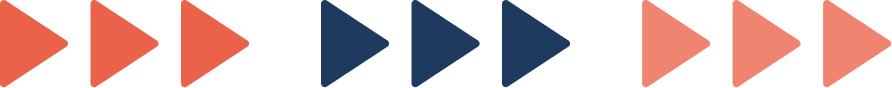 Sequence of orange and navy blue right-pointing arrows