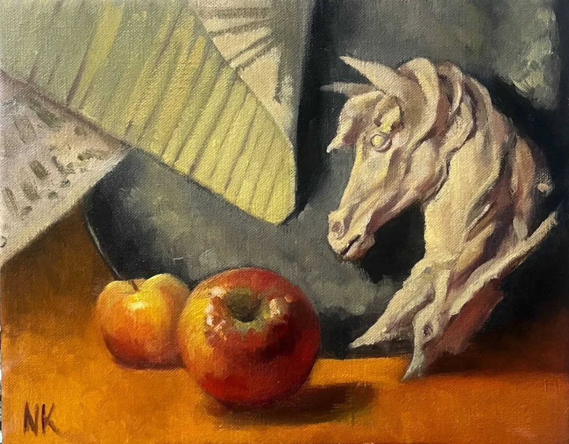 Horse & Apples in Orange