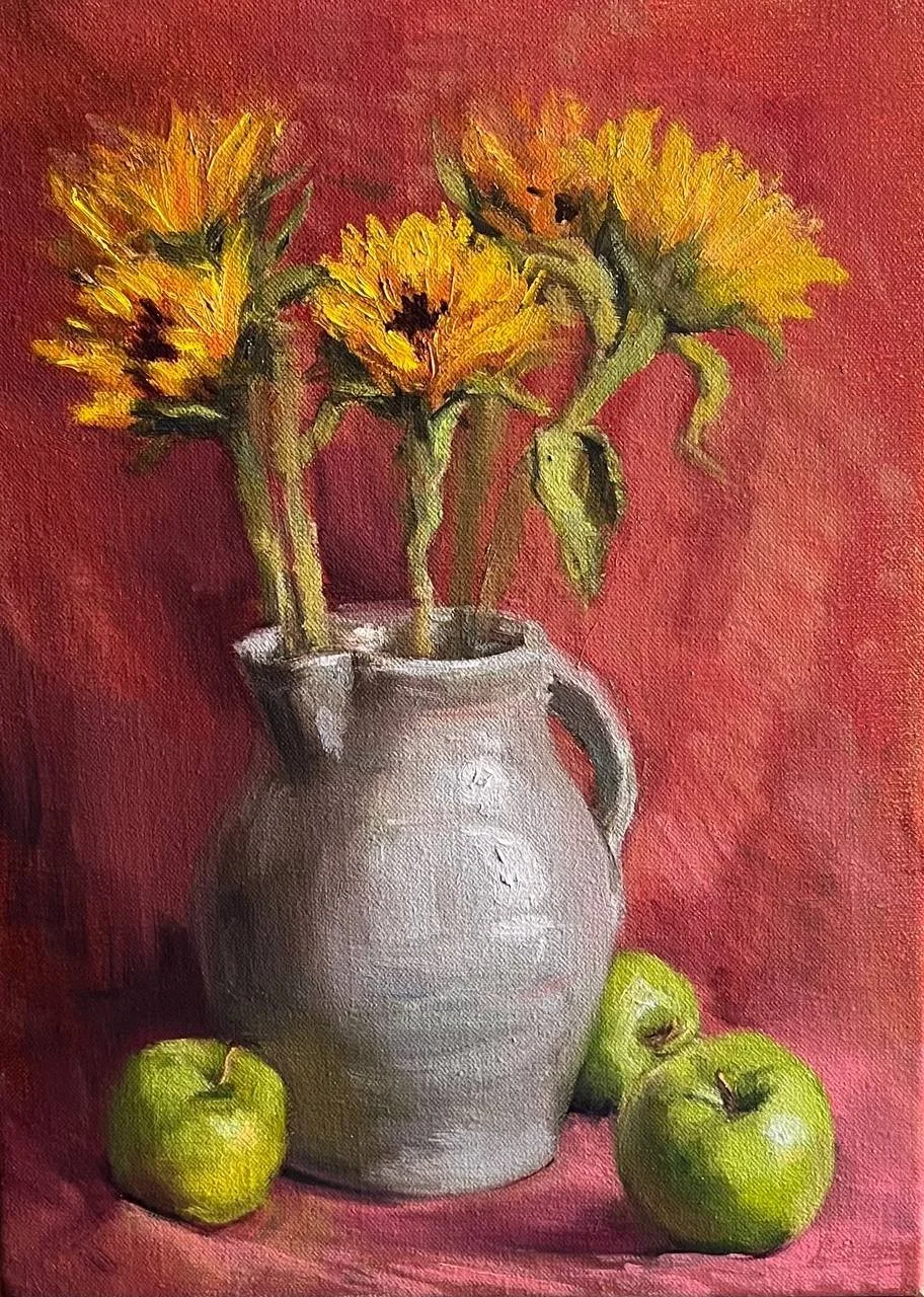 Sunflowers & Green Apples