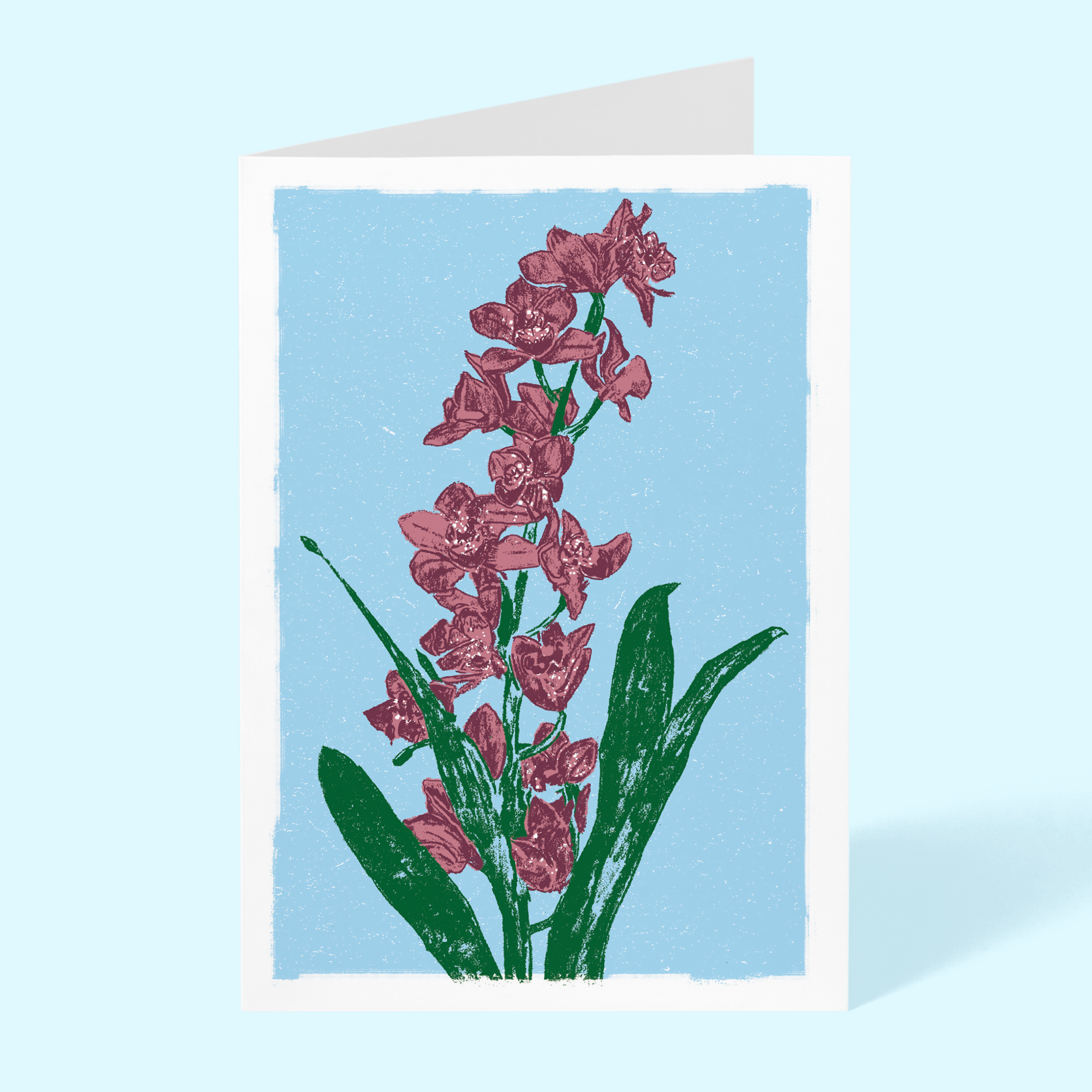 Orchid Blank 5"x 7" Greeting Card