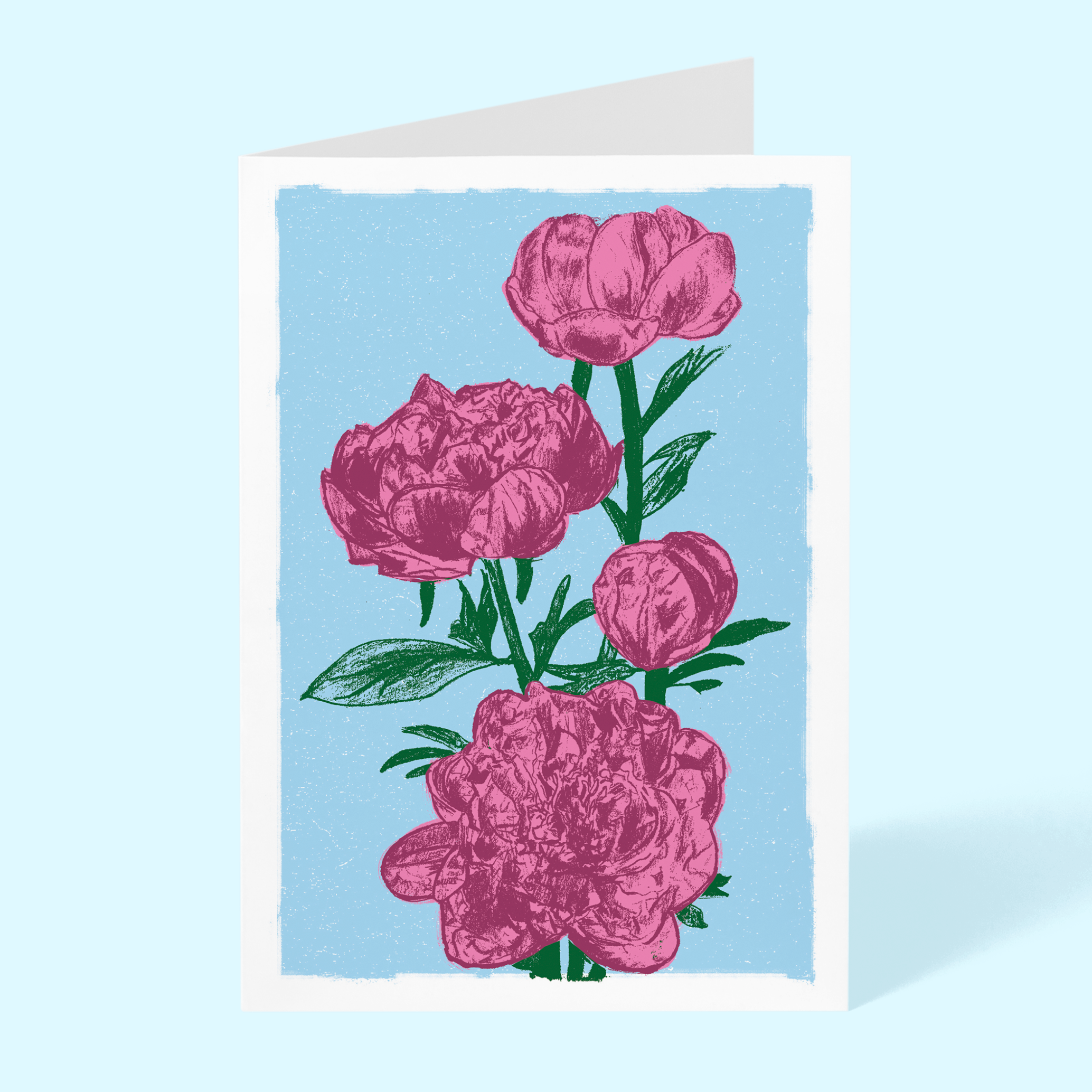 Peonies Blank 5"x 7" Greeting Card