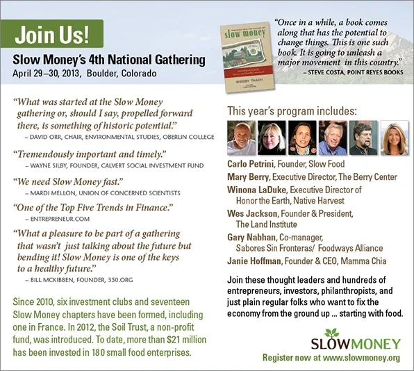 &nbsp; &nbsp;Communications on behalf of Slow Money by Compass Natural Marketing, Boulder, CO&nbsp; &nbsp; &nbsp; &nbsp; &nbsp;&nbsp;&nbsp;&nbsp;www.compassnaturalmarketing.com&nbsp; |&nbsp; info@compassnaturalmarketing.com