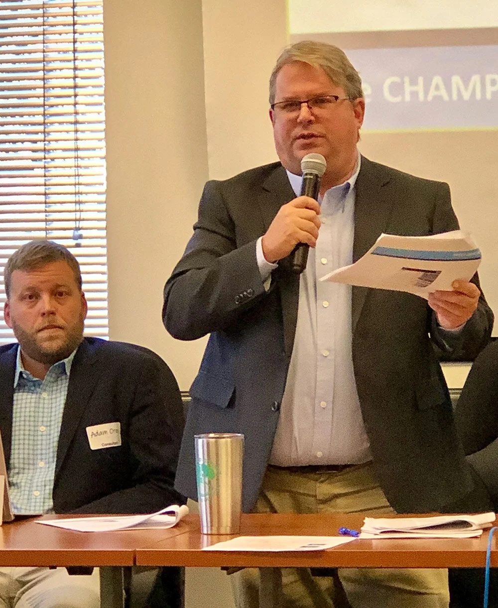 Brian Koontz, Manager of the Colorado Department of Agriculture’s Industrial Hemp Program (right), shares the state’s concerns over USDA’s Interim Final Rule for U.S. hemp production at a public hearing in Broomfield, CO, on December 10. Photo: Comp…