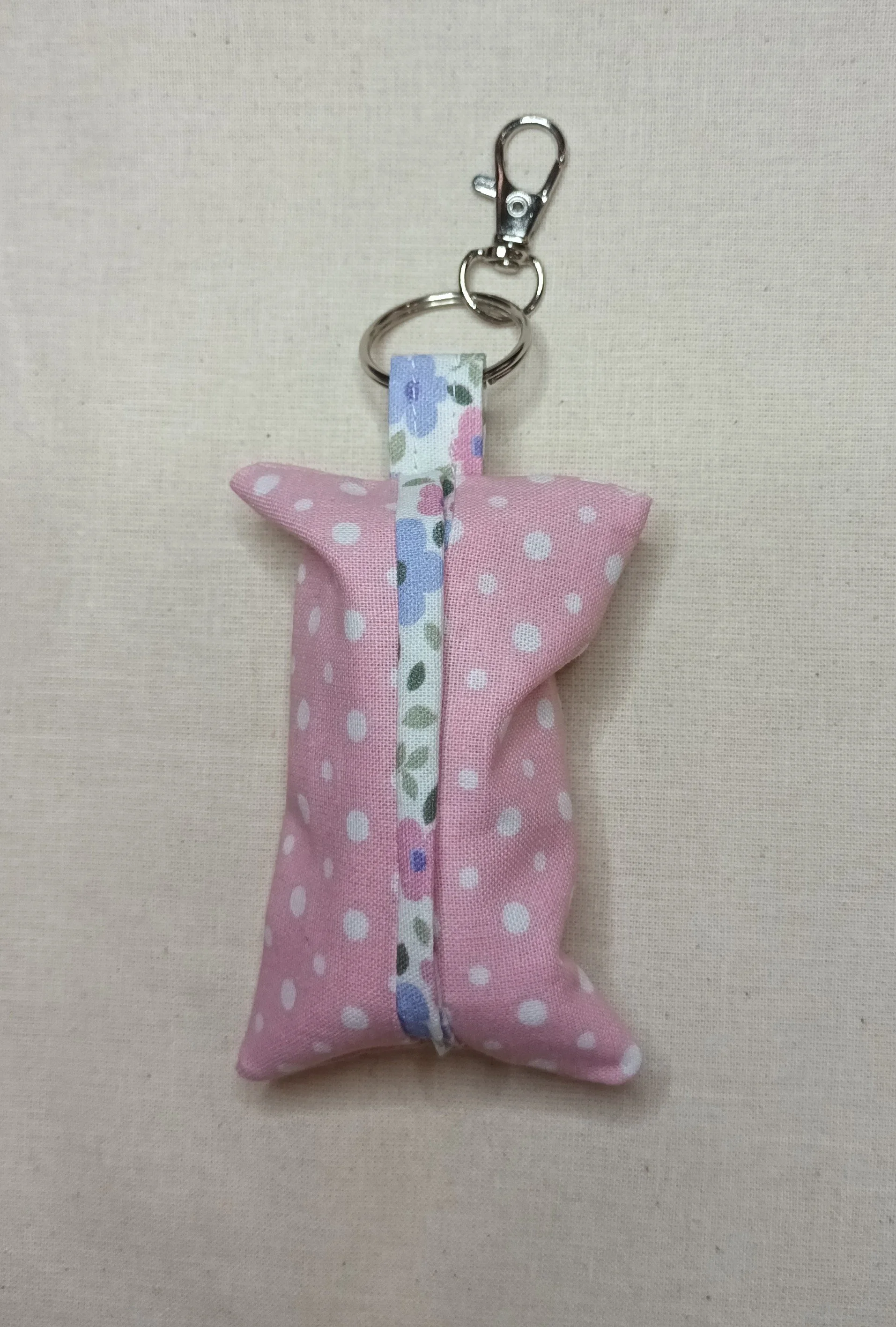 PINK POLKA DOT WHITE DAISY DOGGY POOP BAG HOLDER