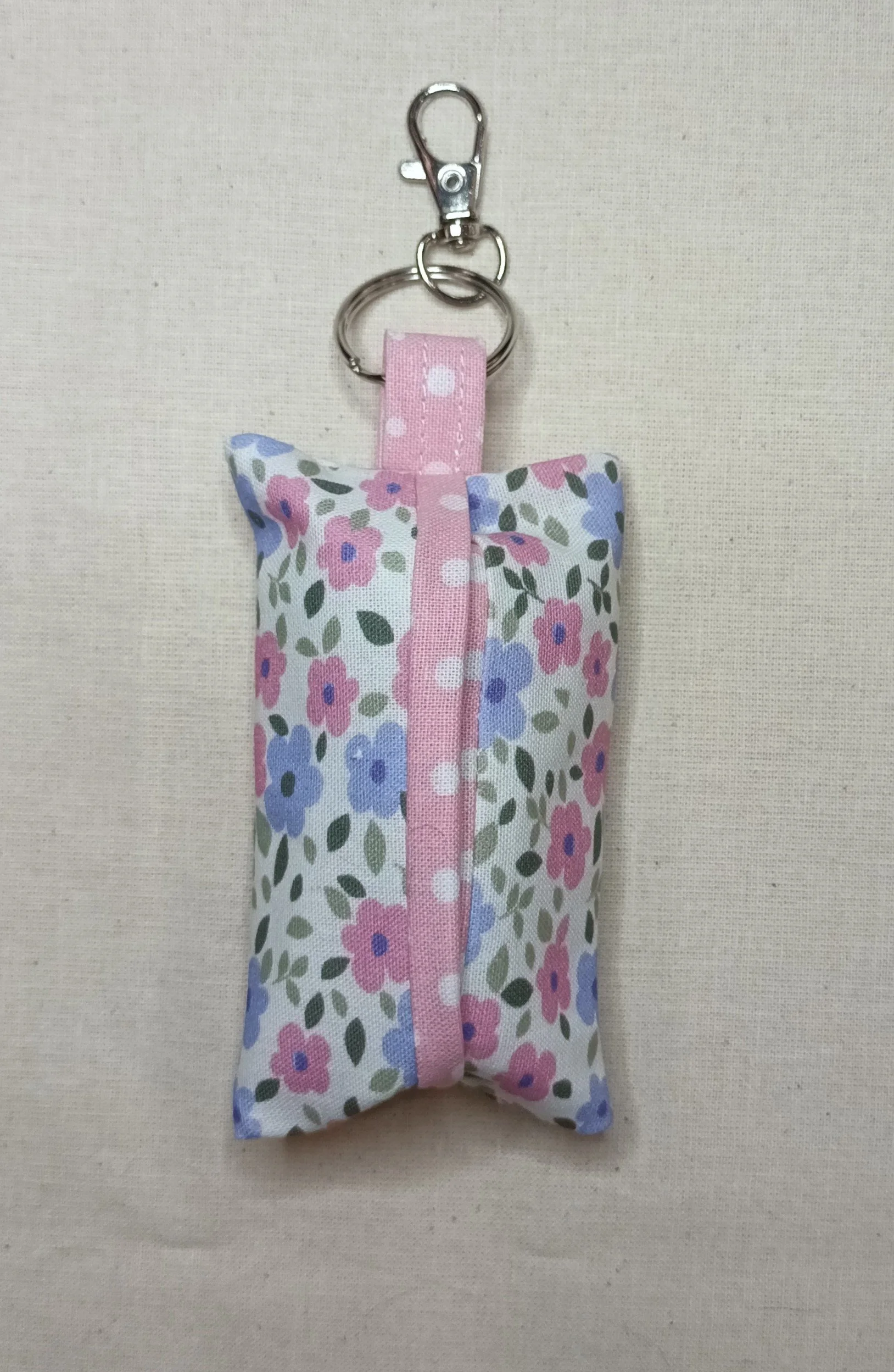 WHITE DAISY PINK POLKA DOT DOGGY POOP BAG HOLDER