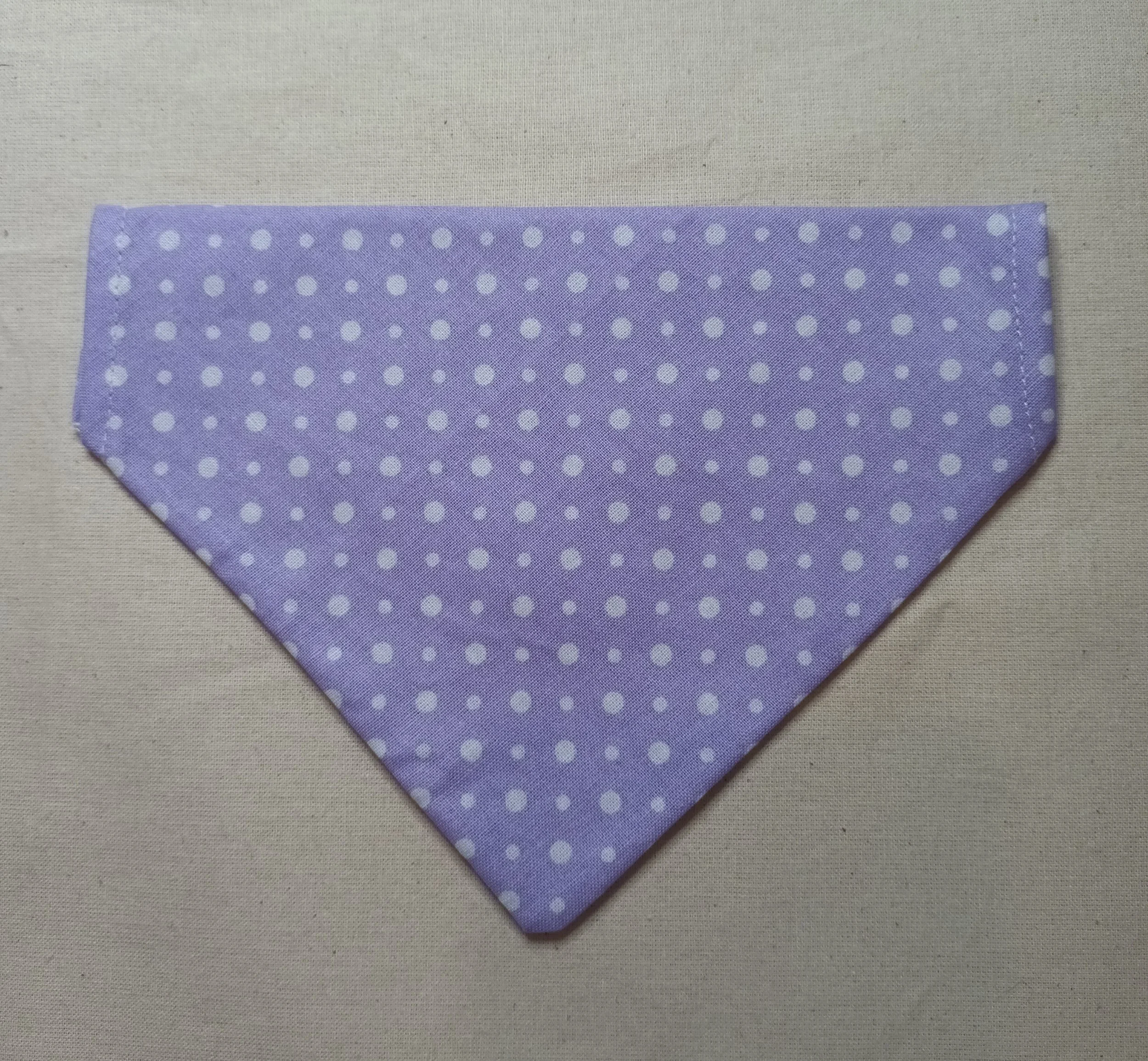 PURPLE POLKA DOT OVER COLLAR BANDANA - Small