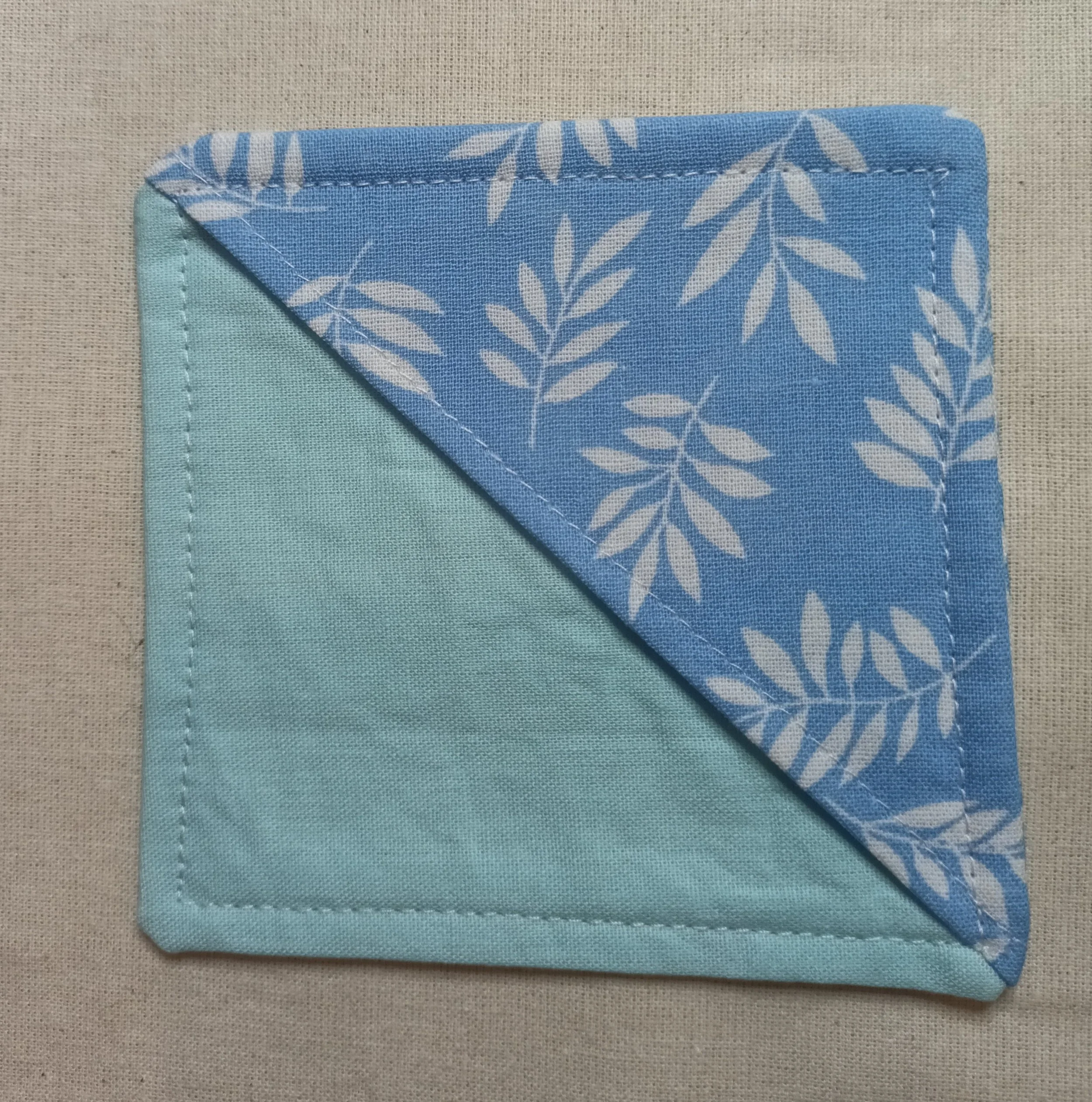 BLUE FERN FABRIC CORNER BOOKMARK