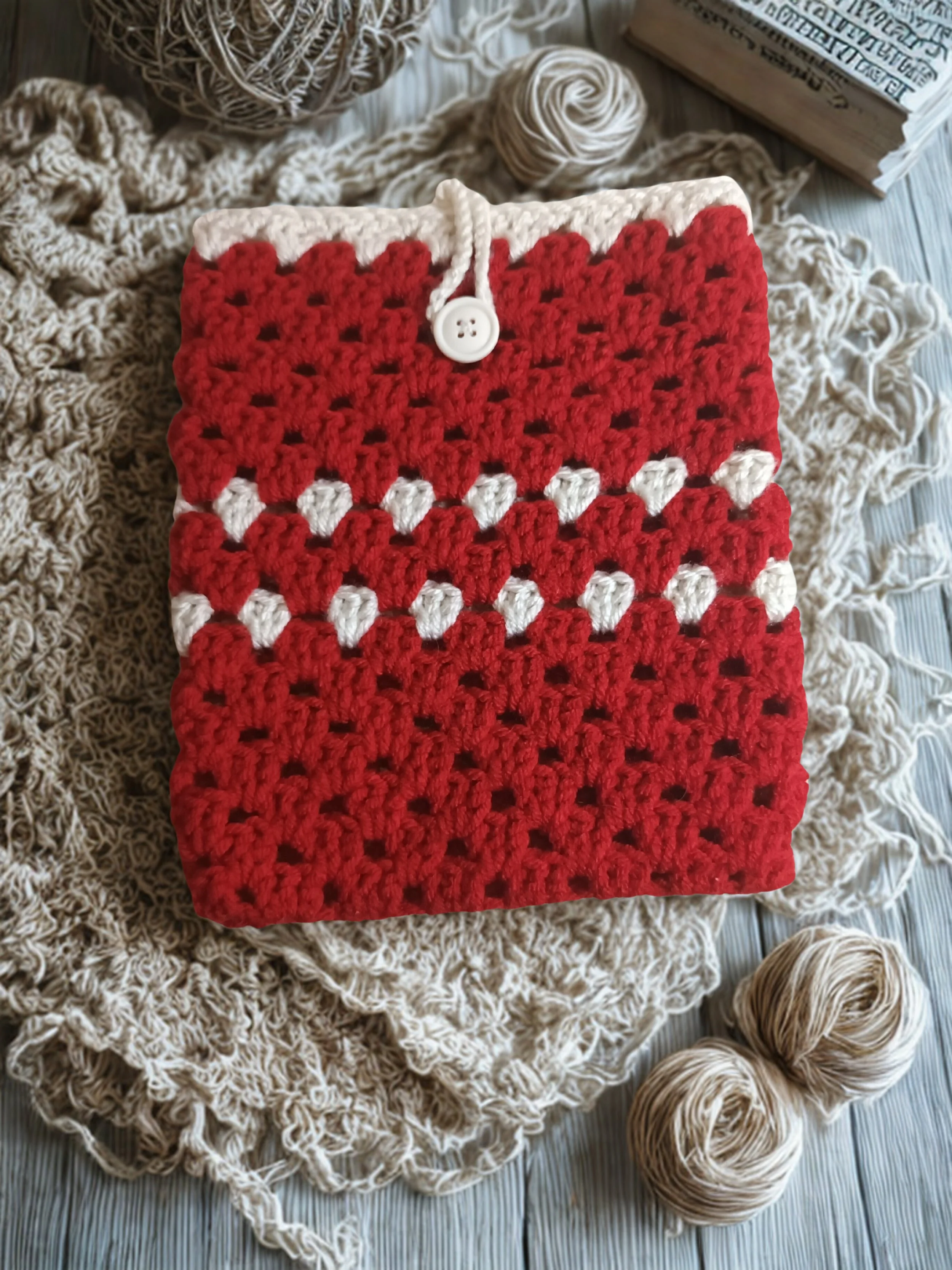 RED & WHITE BOOK SLEEVE