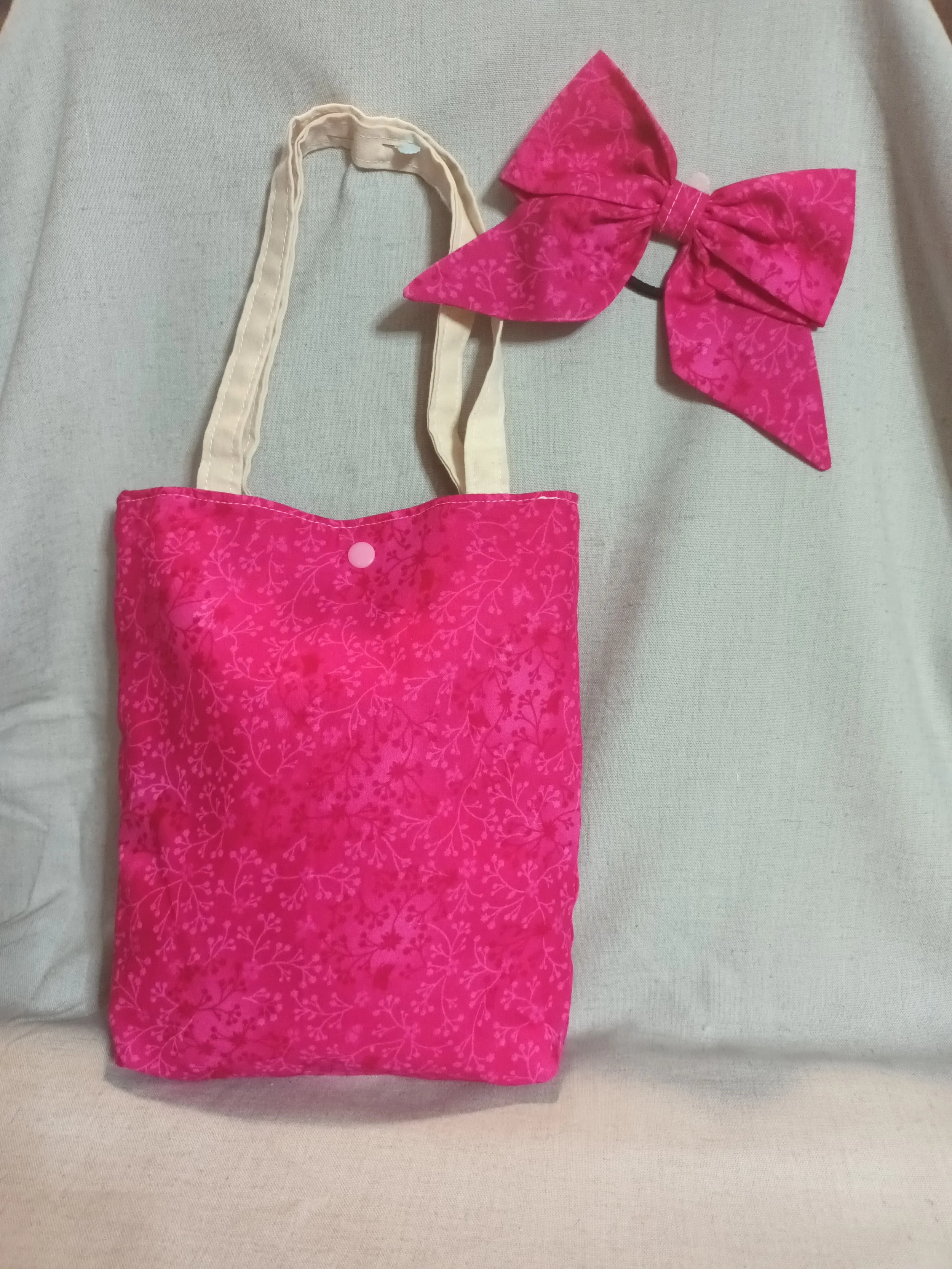 RED FERN MINI TOTE & BOW SET