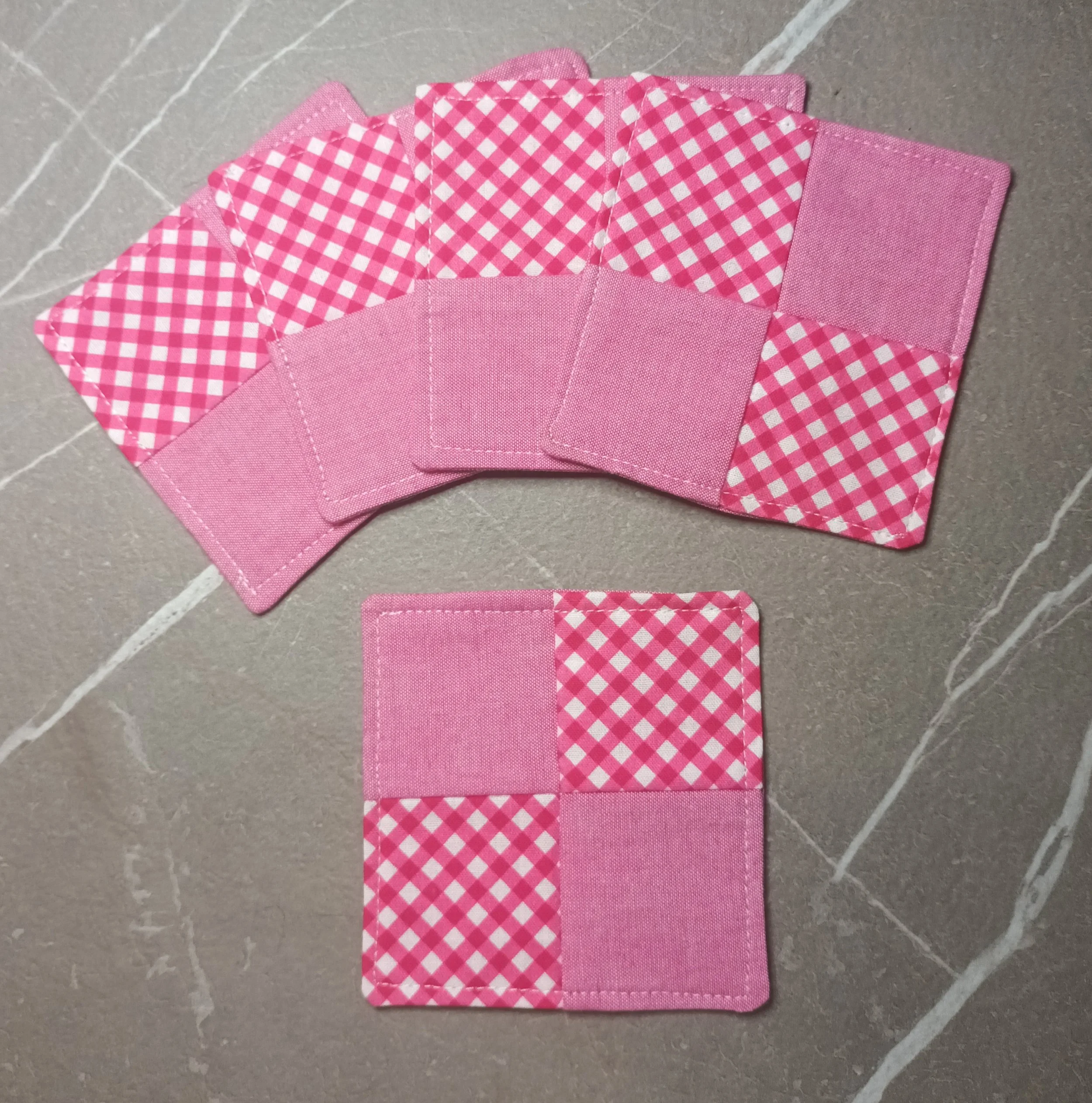 RED GINGHAM COASTER SET