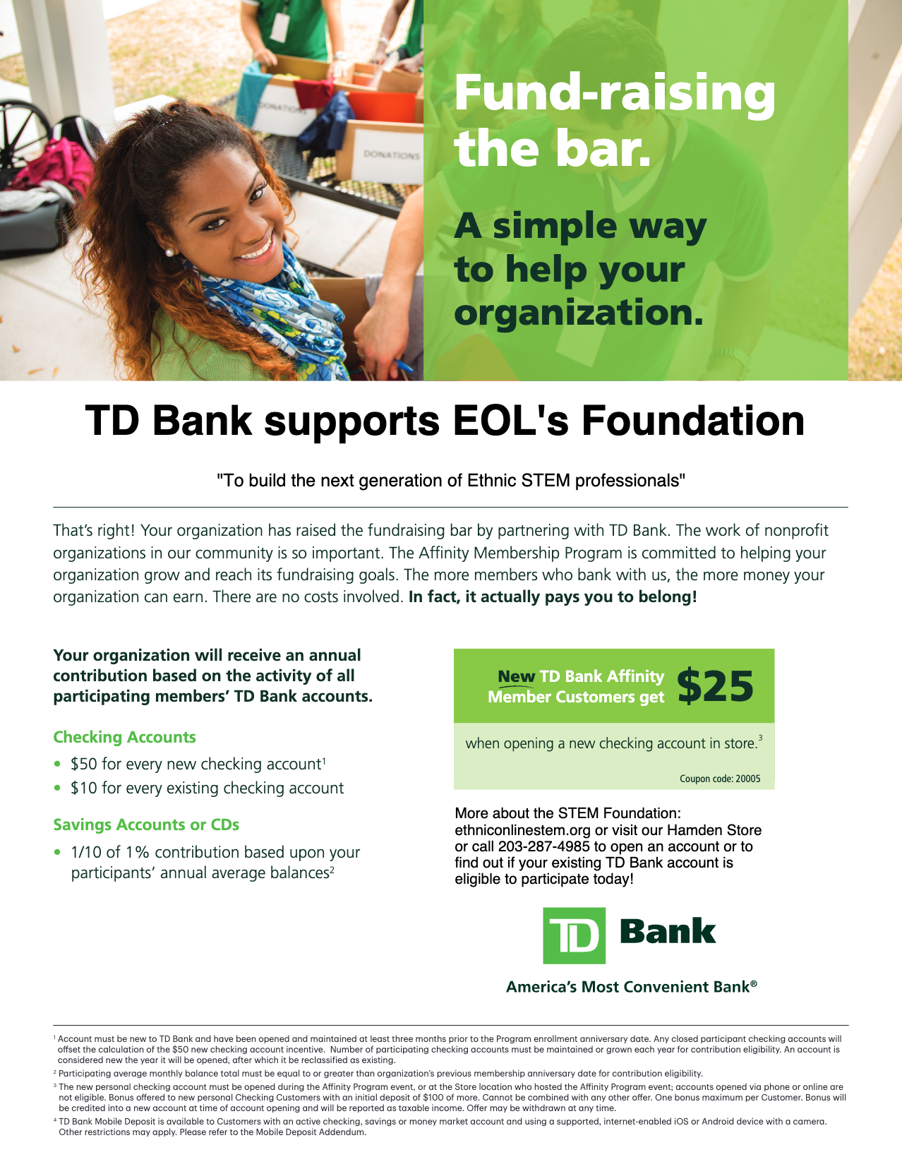 TD Bank supports EOL’s Foundation