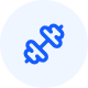 Icon of a dumbbell representing fitness or workout